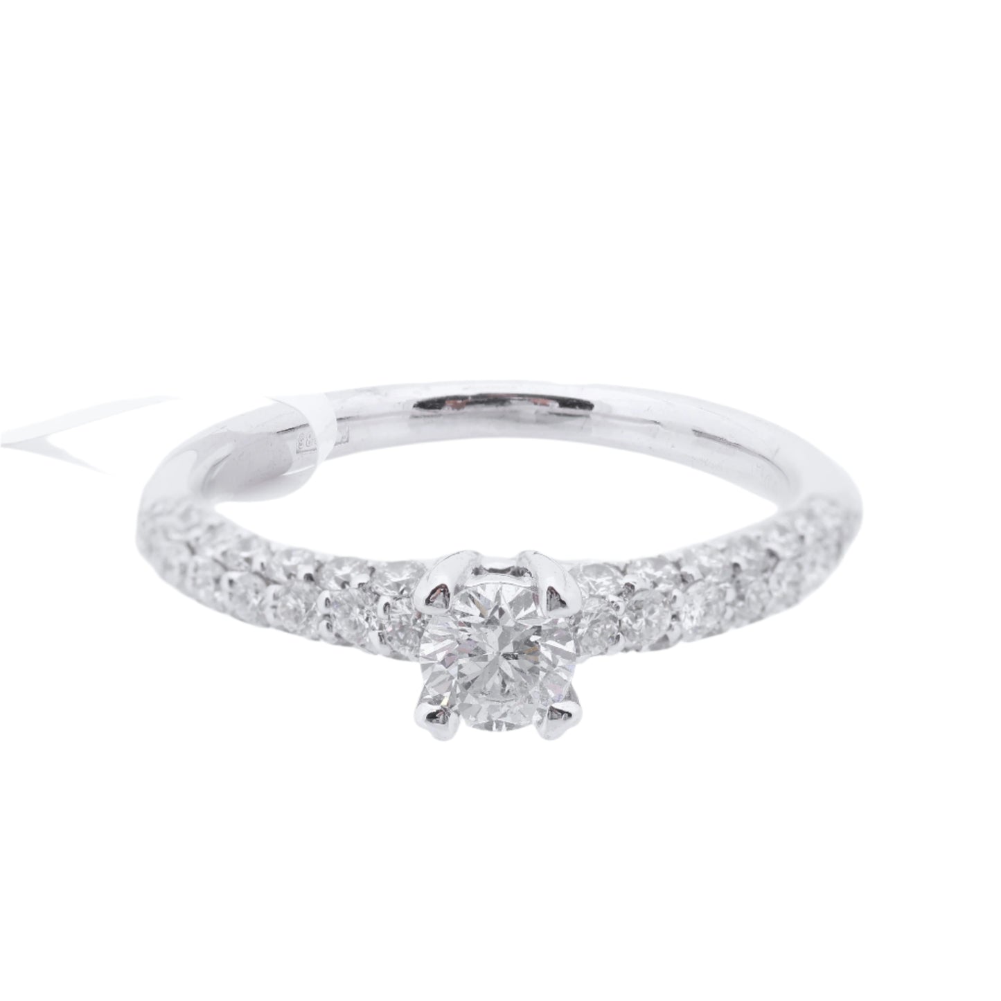 Nicht signierter / unsignierter 14-karätiger Weißgoldring mit 45 natürlichen Diamanten