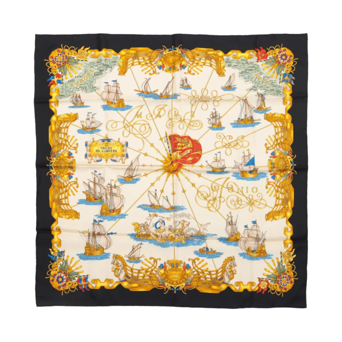 Hermes Carré 90 "VOILES DE LUMIERE" 100% Silk Scarf