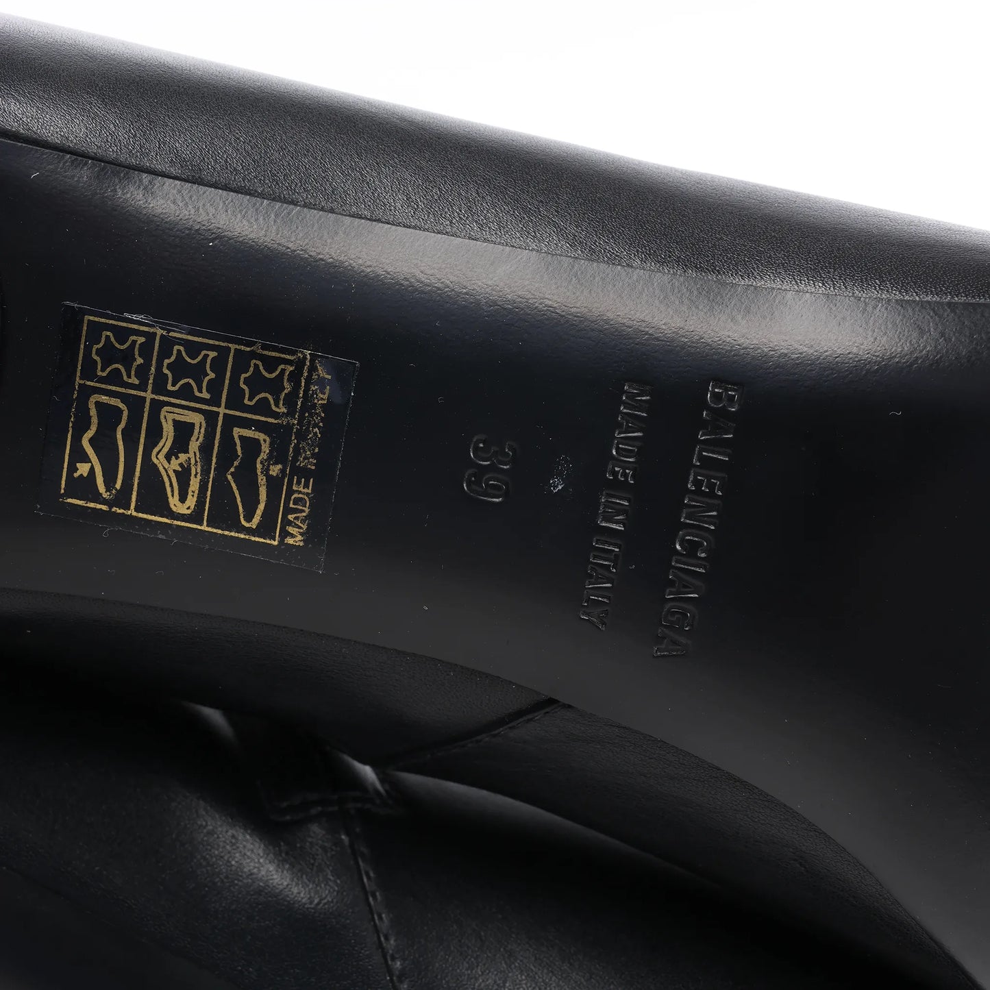Balenciaga Logo Leather Ankle Boots in Black 623924, Size 39 EU