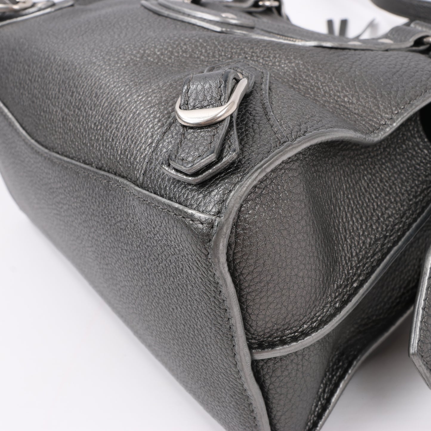 Balenciaga Mini Neo Classic City 2-Wege-Handtasche aus Leder in Grau 679231