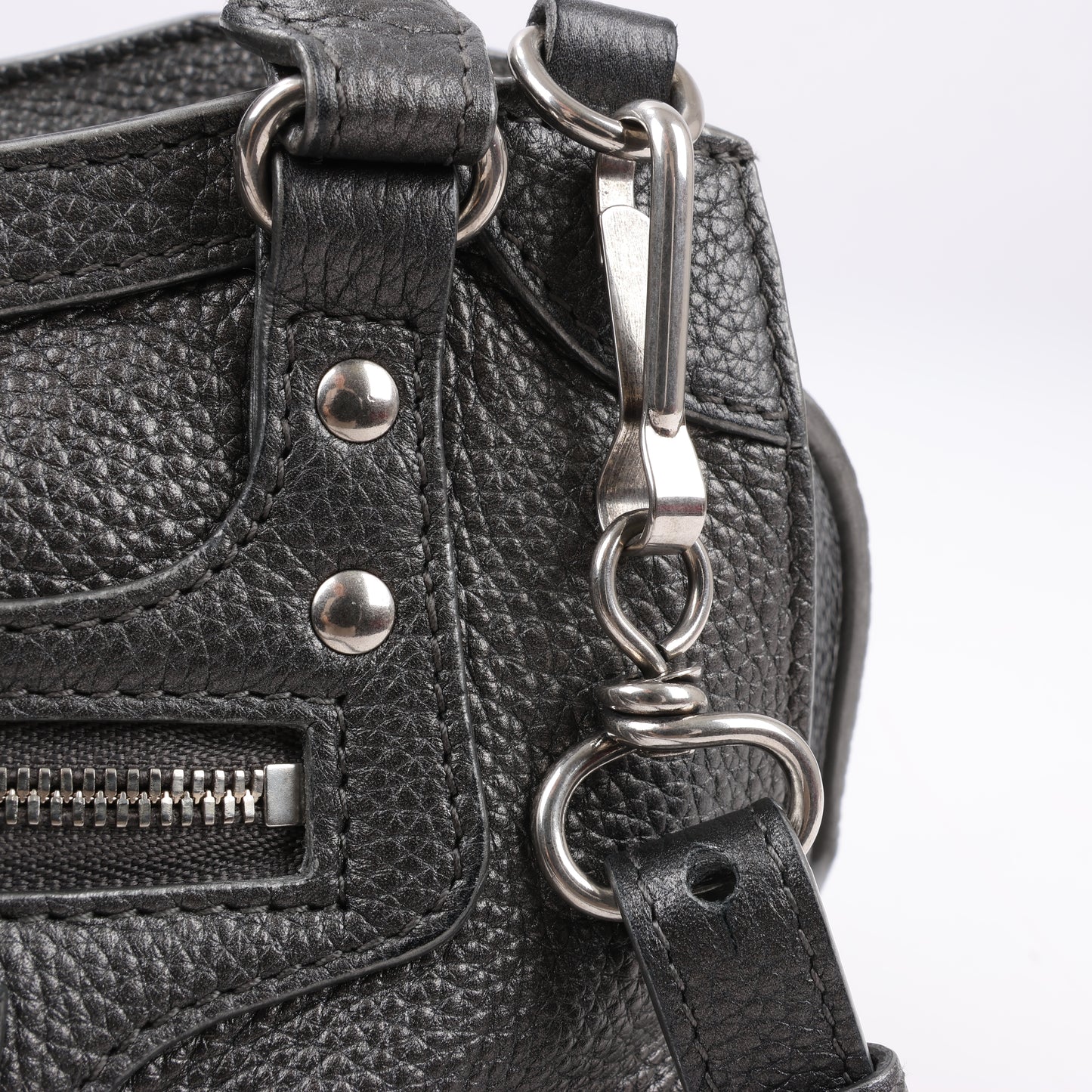 Balenciaga Mini Neo Classic City 2-Wege-Handtasche aus Leder in Grau 679231