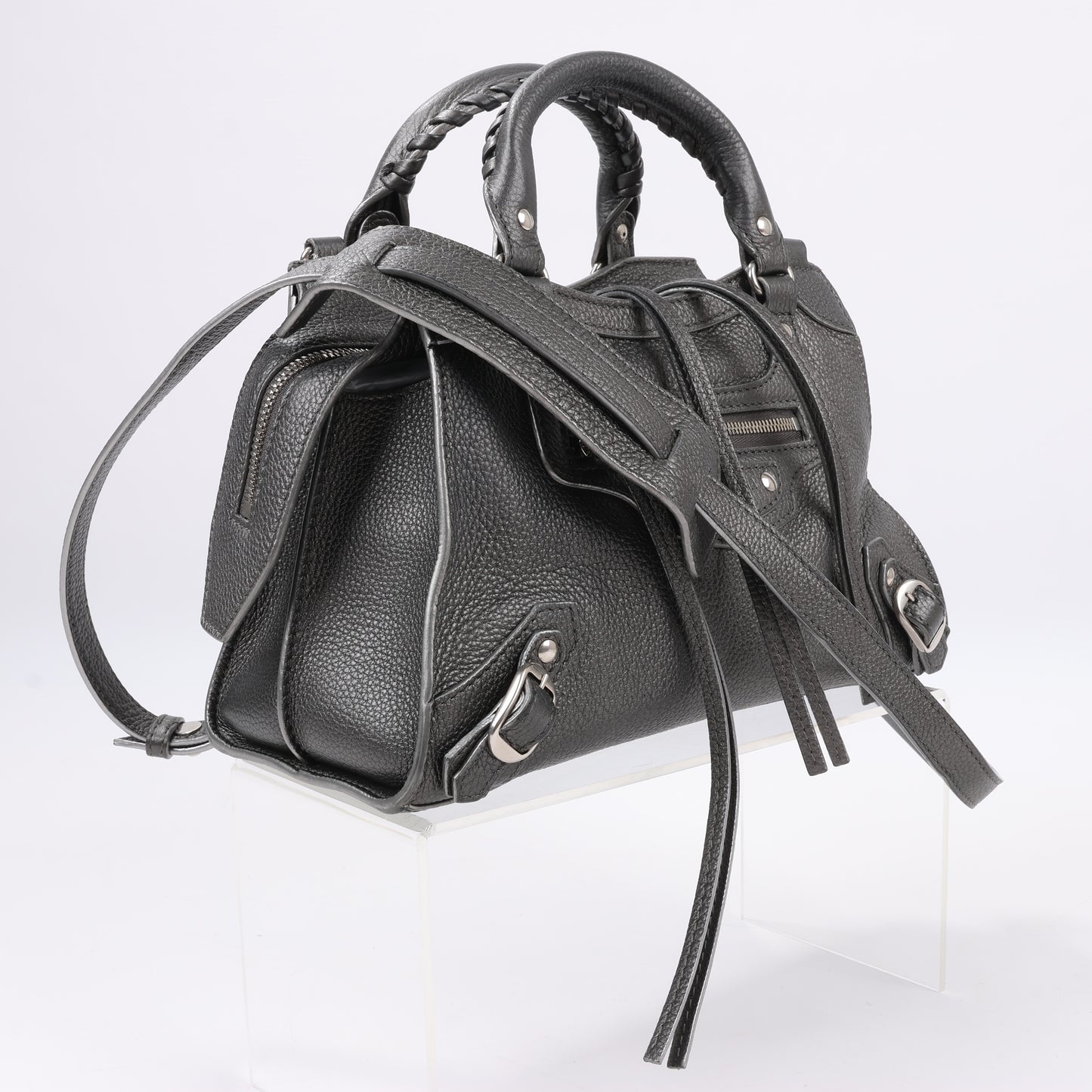 Balenciaga Mini Neo Classic City 2-Wege-Handtasche aus Leder in Grau 679231