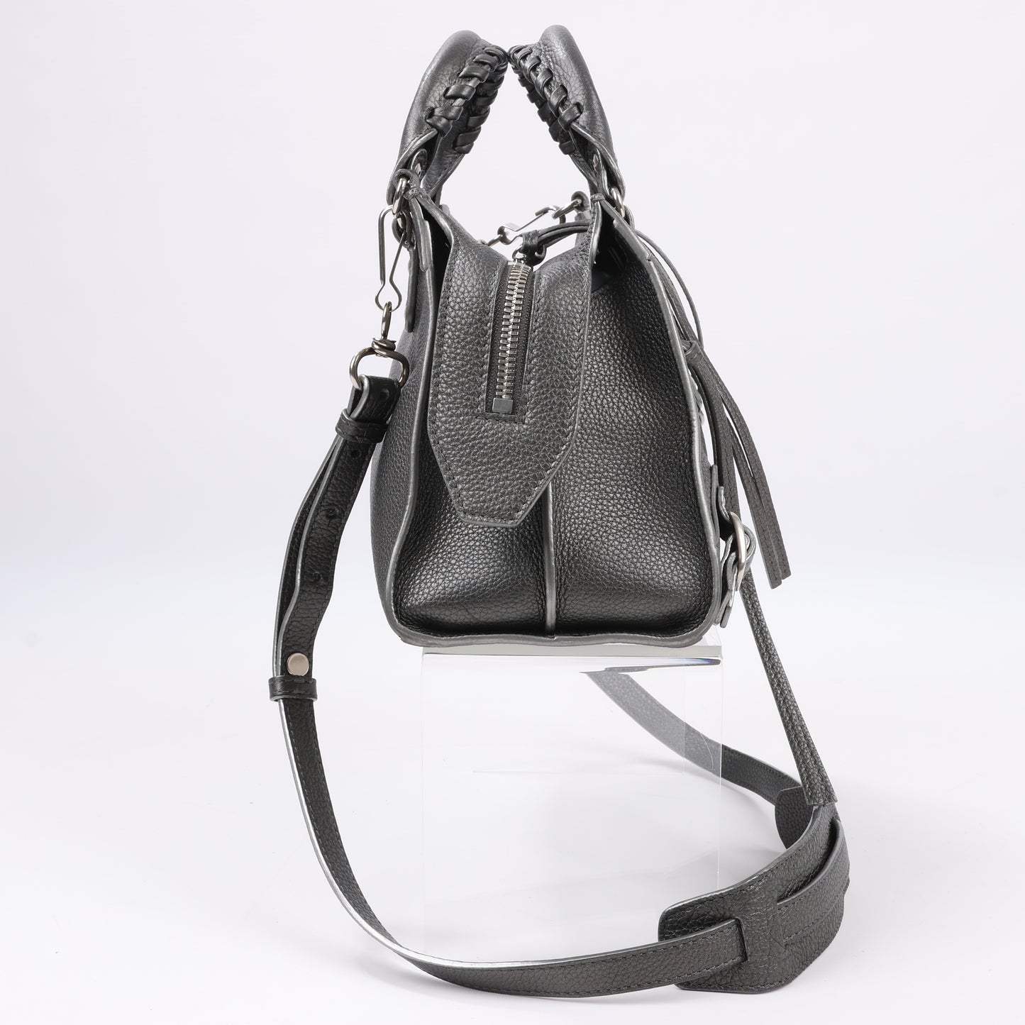 Balenciaga Mini Neo Classic City 2-Wege-Handtasche aus Leder in Grau 679231