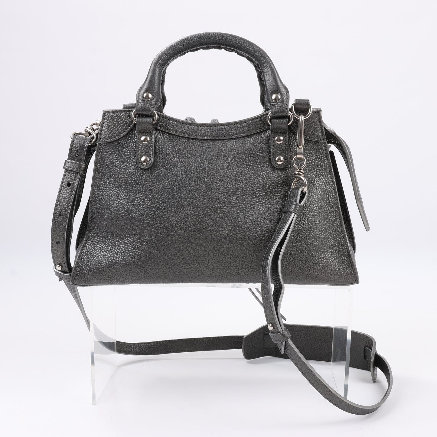 Balenciaga Mini Neo Classic City 2-Wege-Handtasche aus Leder in Grau 679231