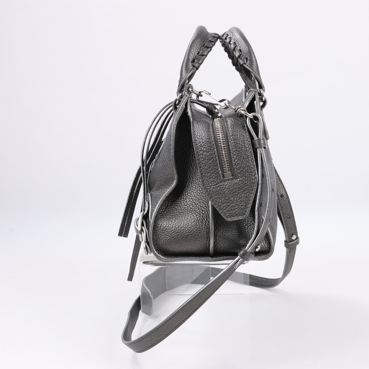 Balenciaga Mini Neo Classic City 2-Wege-Handtasche aus Leder in Grau 679231