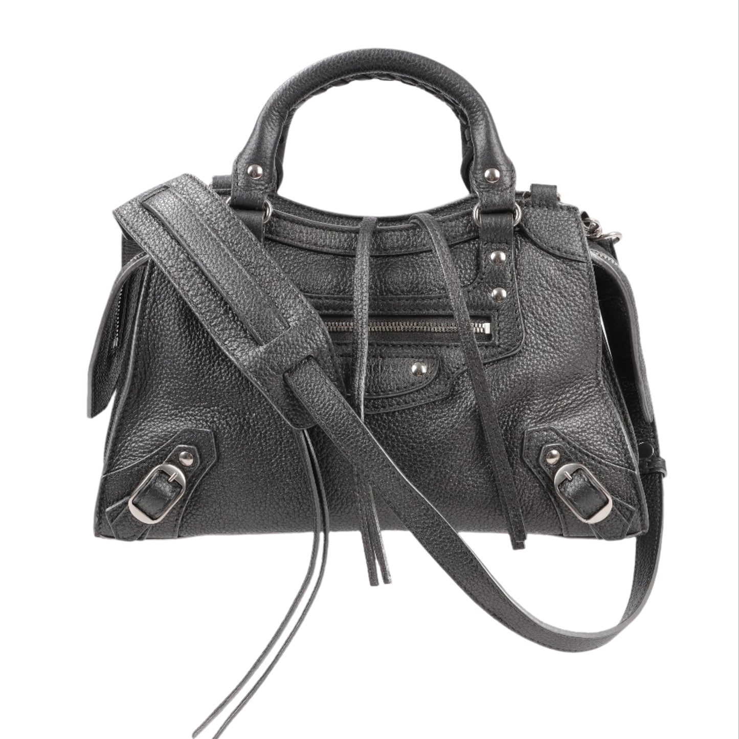 Balenciaga Mini Neo Classic City 2-Wege-Handtasche aus Leder in Grau 679231