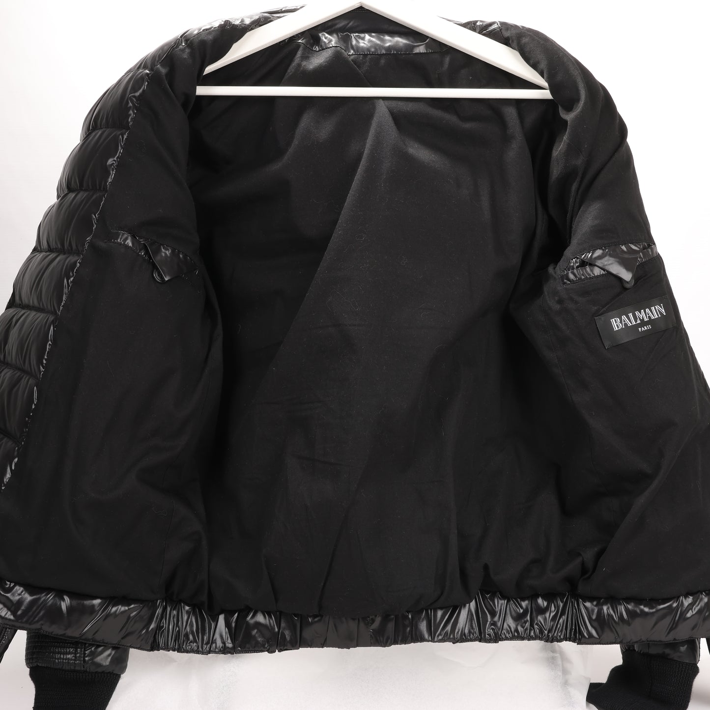 Balmain Black Fall Biker Down Jacket in Size M (slim fit) W4HT812C642B