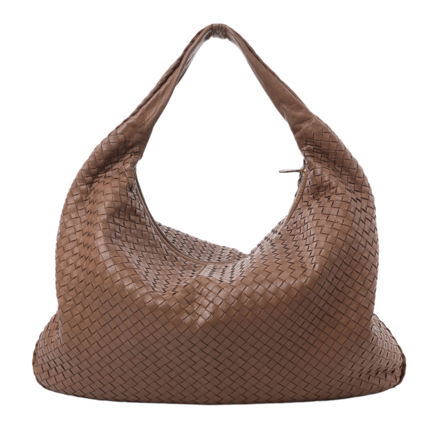 Bottega Veneta Intrecciato Hobo Leather Shoulder Bag in Brown