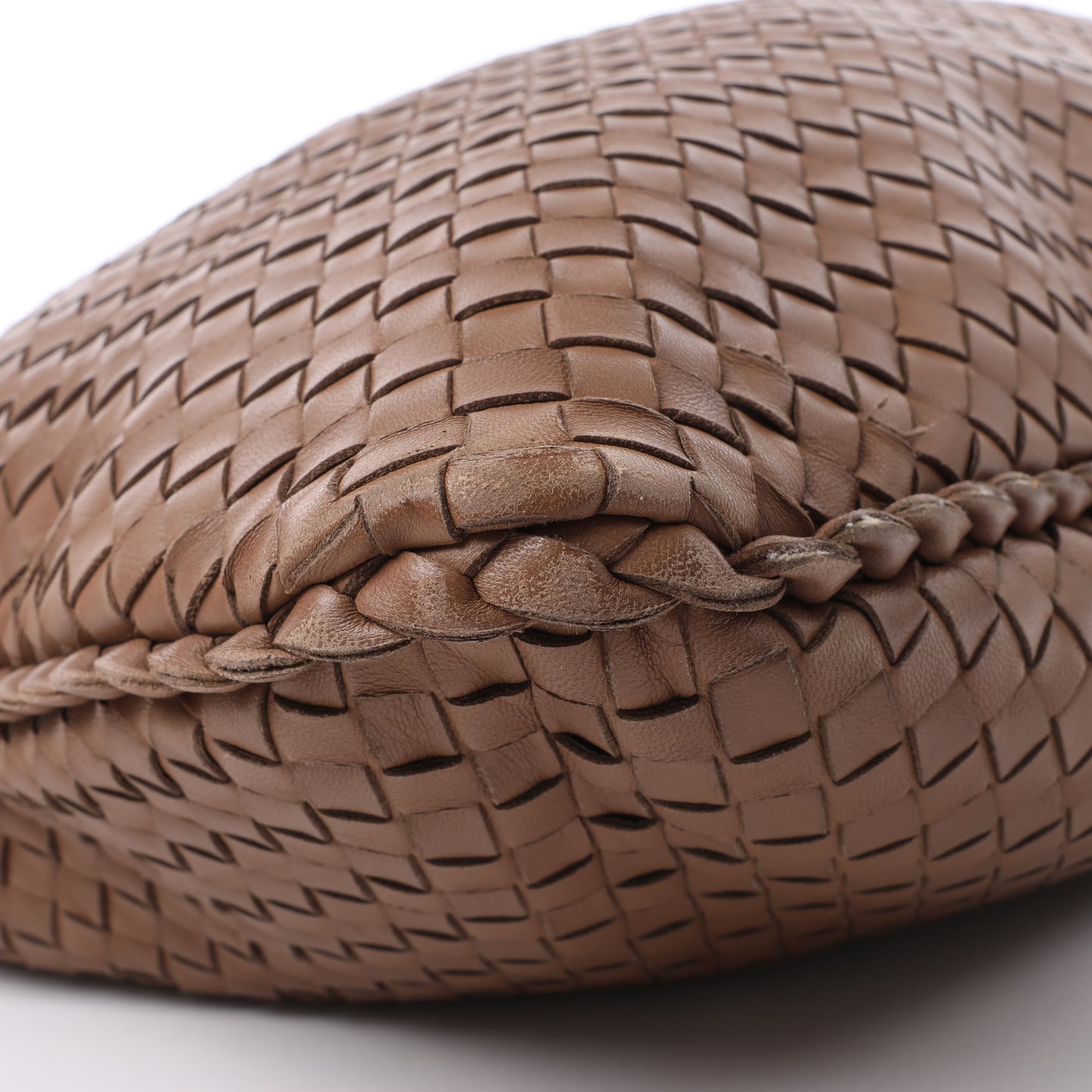 Bottega Veneta Intrecciato Hobo Leather Shoulder Bag in Brown