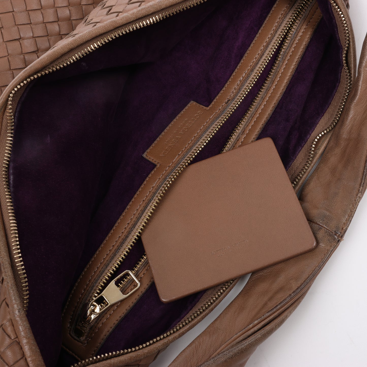 Bottega Veneta Intrecciato Hobo Leather Shoulder Bag in Brown