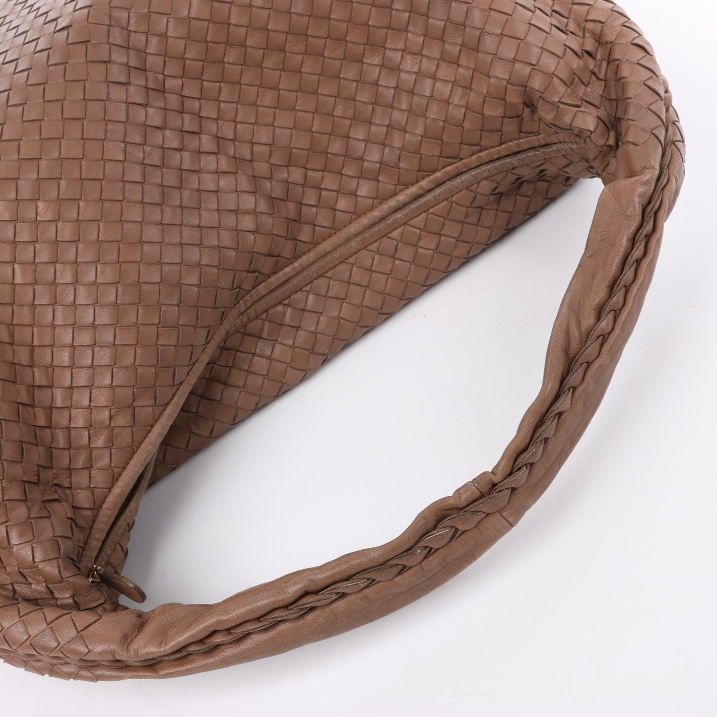 Bottega Veneta Intrecciato Hobo Leather Shoulder Bag in Brown