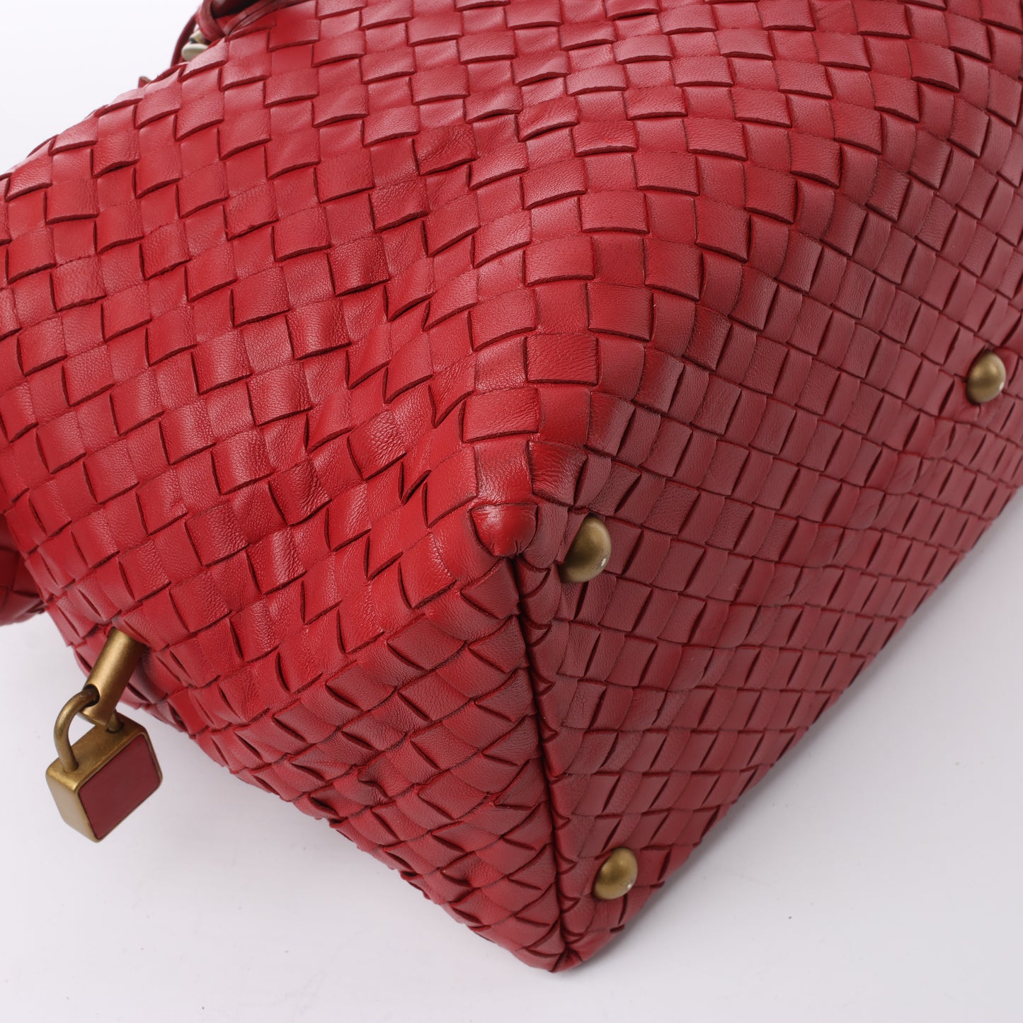 Bottega Veneta Intrecciato-Lederhandtasche in Rot