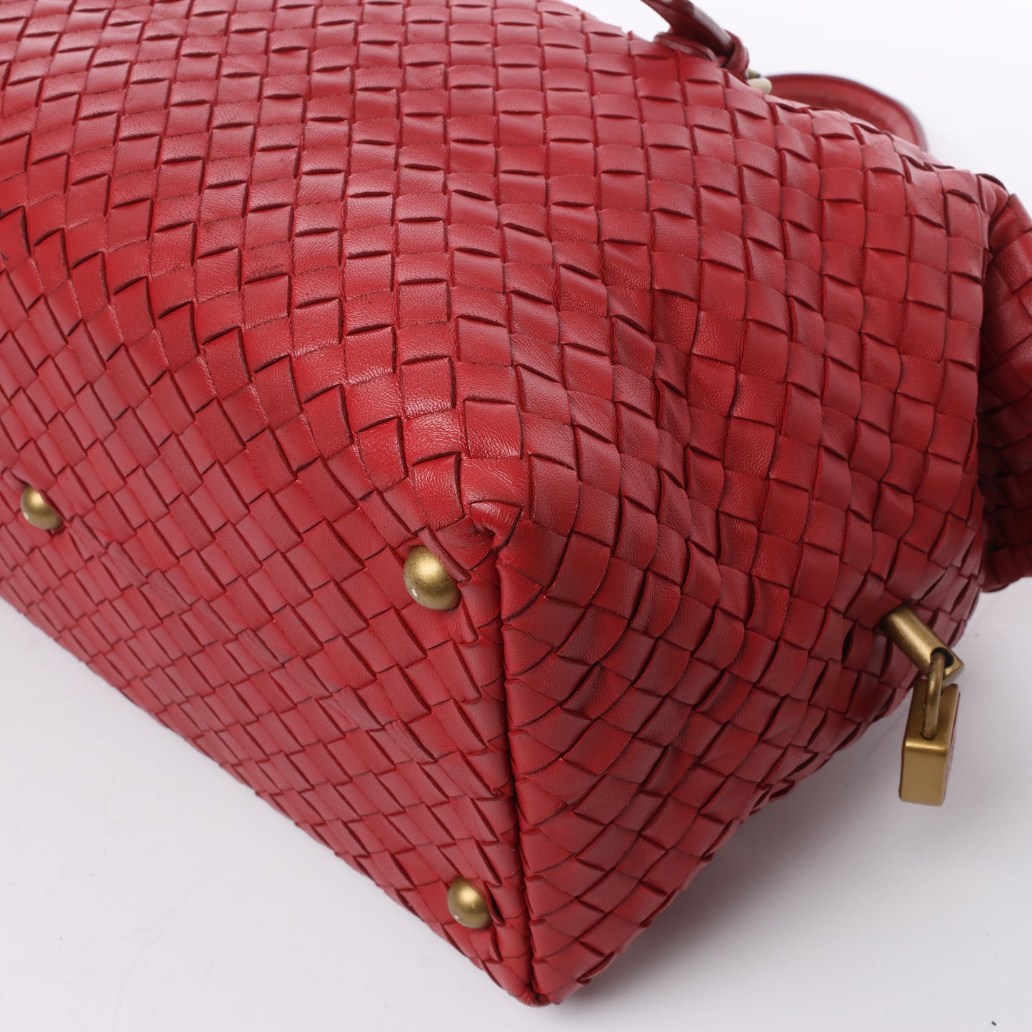Bottega Veneta Intrecciato-Lederhandtasche in Rot