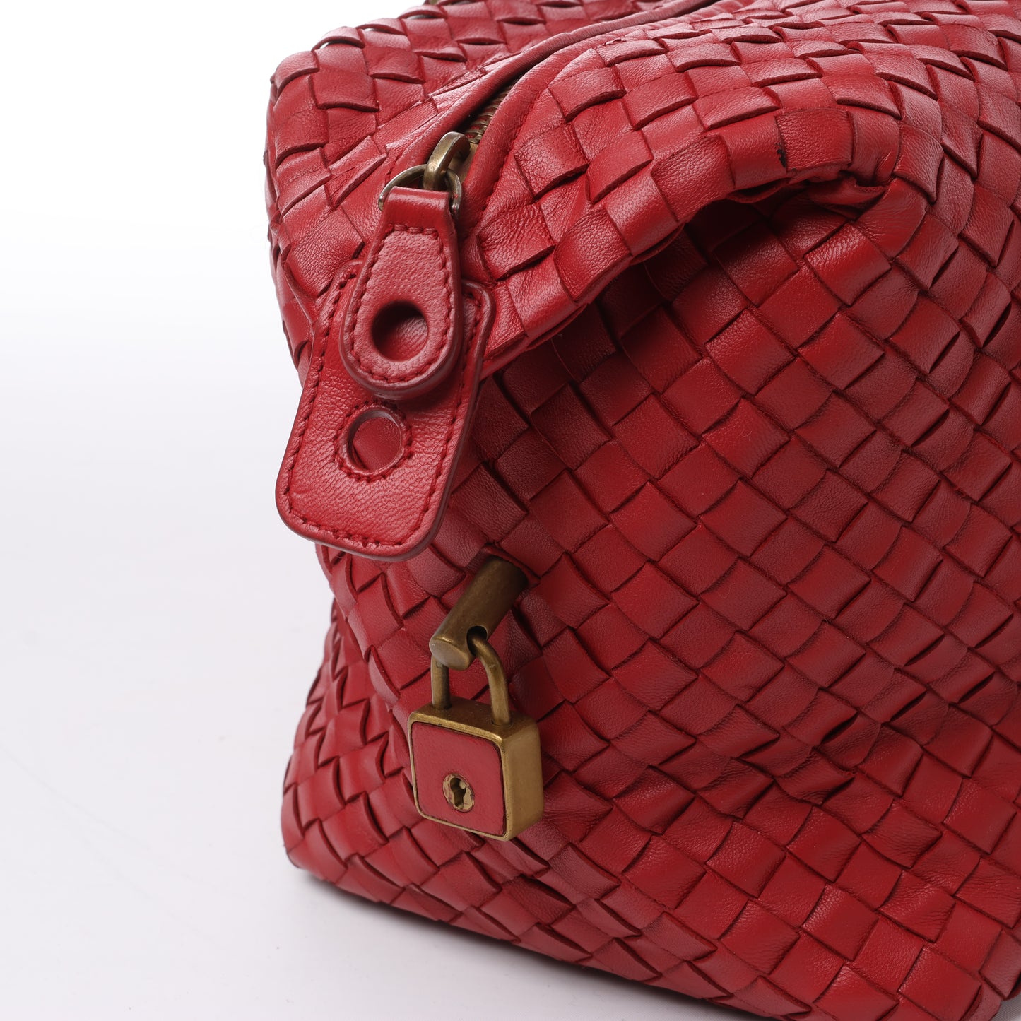 Bottega Veneta Intrecciato-Lederhandtasche in Rot