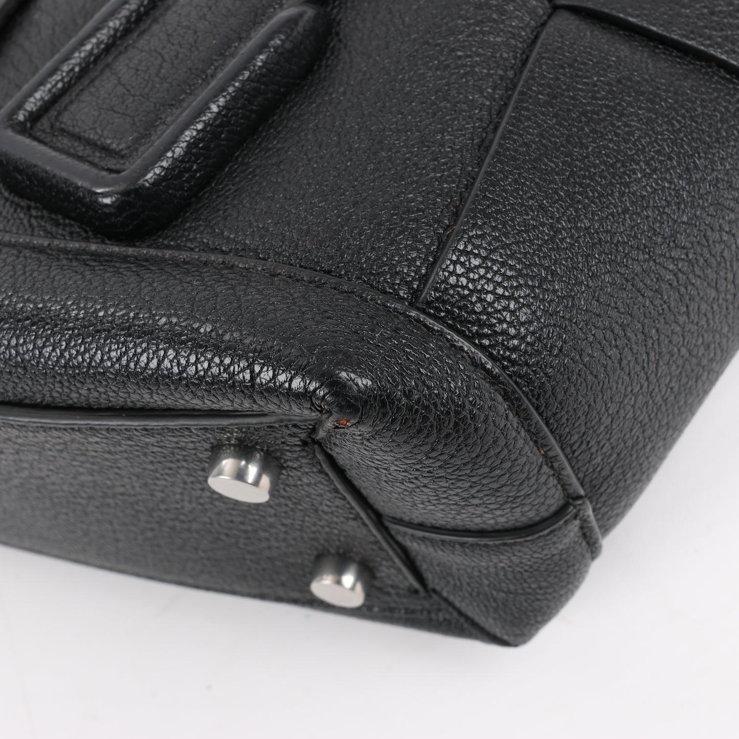 Bottega Veneta Arco Mini Leder Maxi Intrecciato 2Way Handtasche in Schwarz