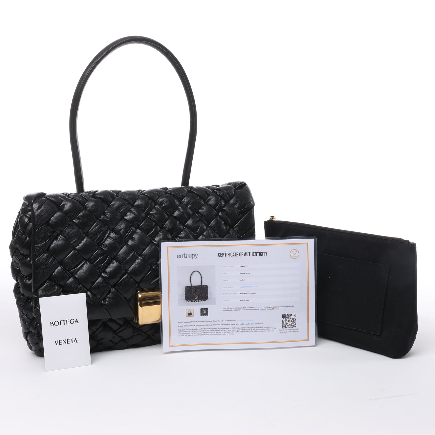 Bottega Veneta – Rumple Desiree – Schultertasche aus gewebtem Leder in Schwarz