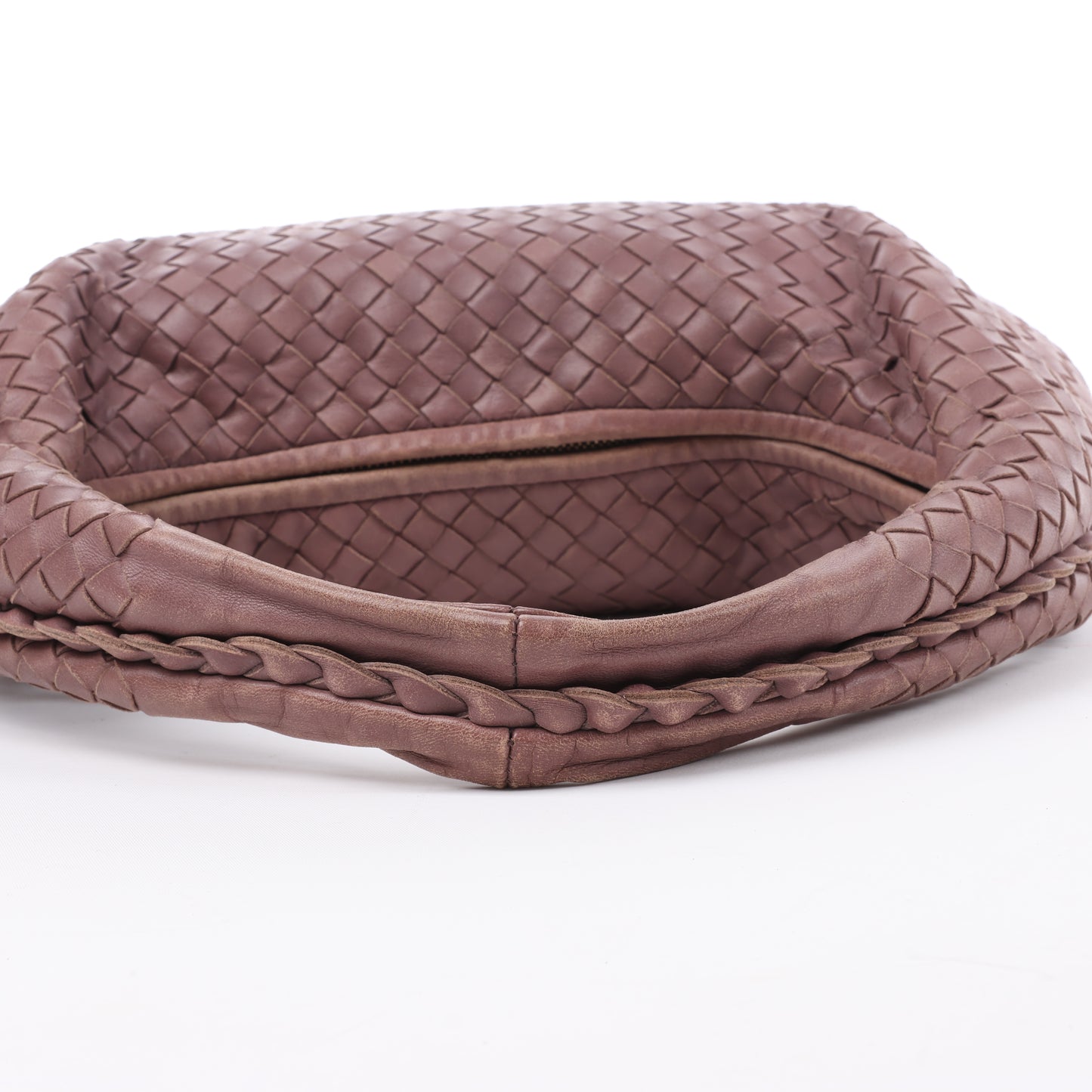Bottega Veneta Intrecciato Hobo Leder Umhängetasche in Dusty Rose Taupe 115653