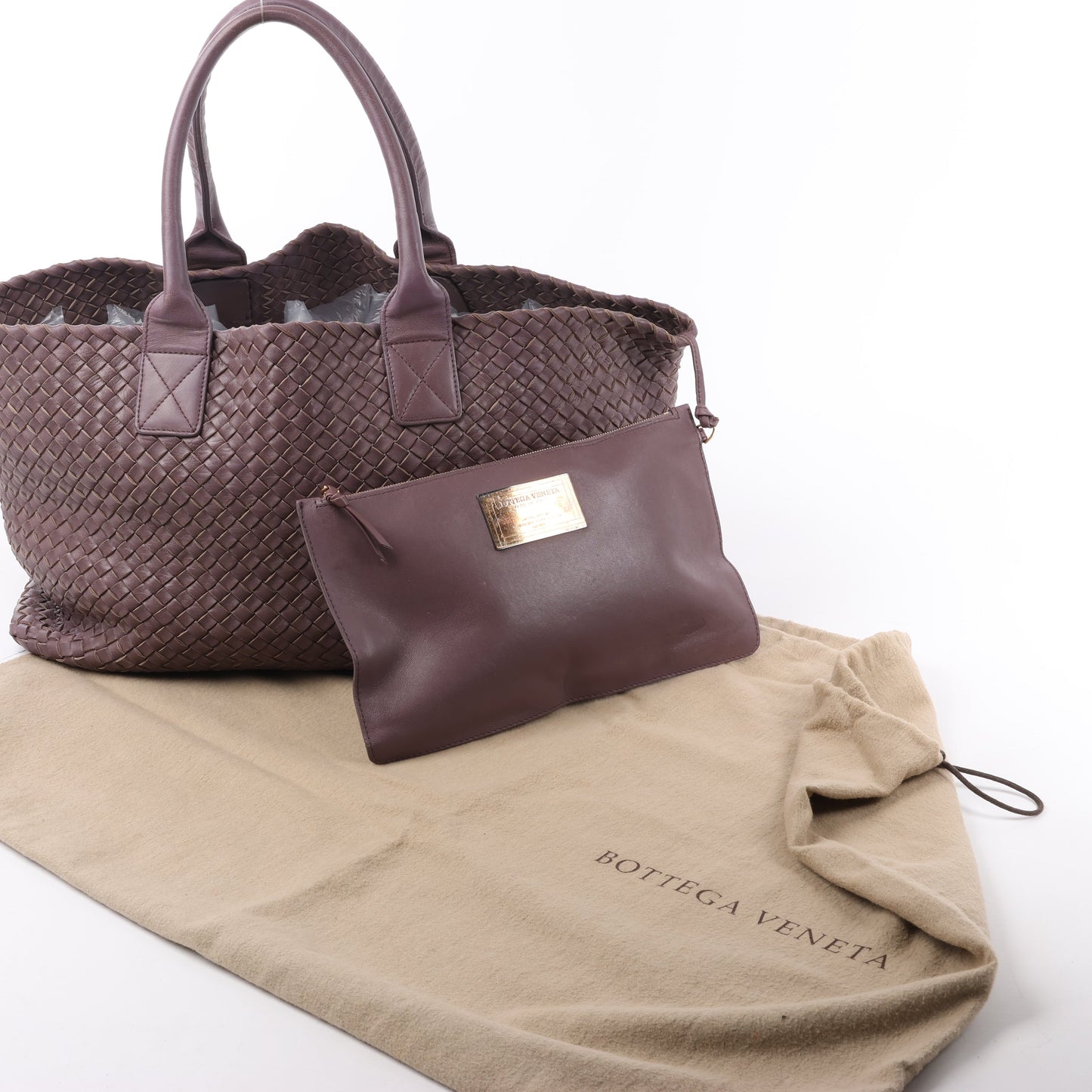 Bottega Veneta Intrecciato Cabat MM Ledertasche in Dusty Rose Taupe