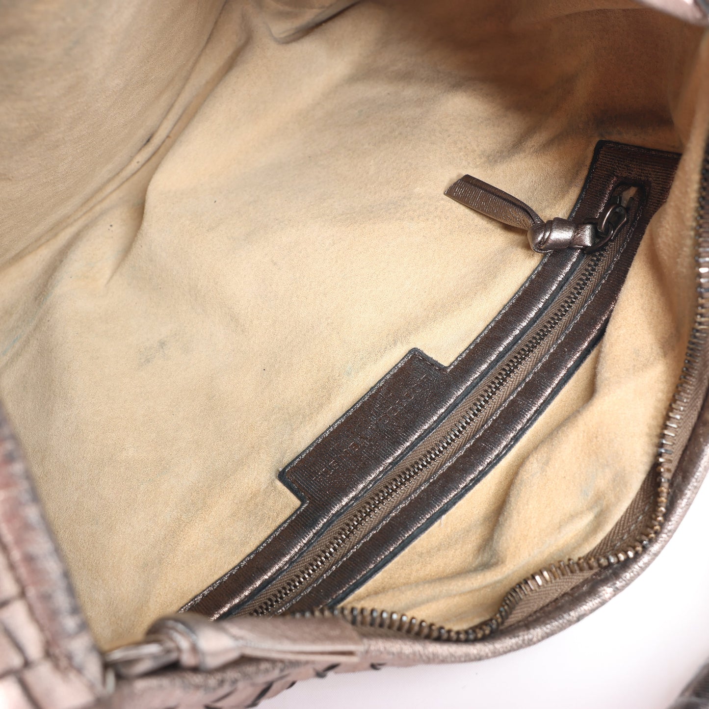 Bottega Veneta Intrecciato Hobo Leder Umhängetasche in Gold