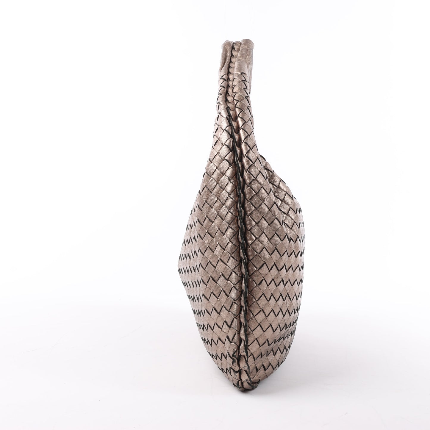 Bottega Veneta Intrecciato Hobo Leder Umhängetasche in Gold