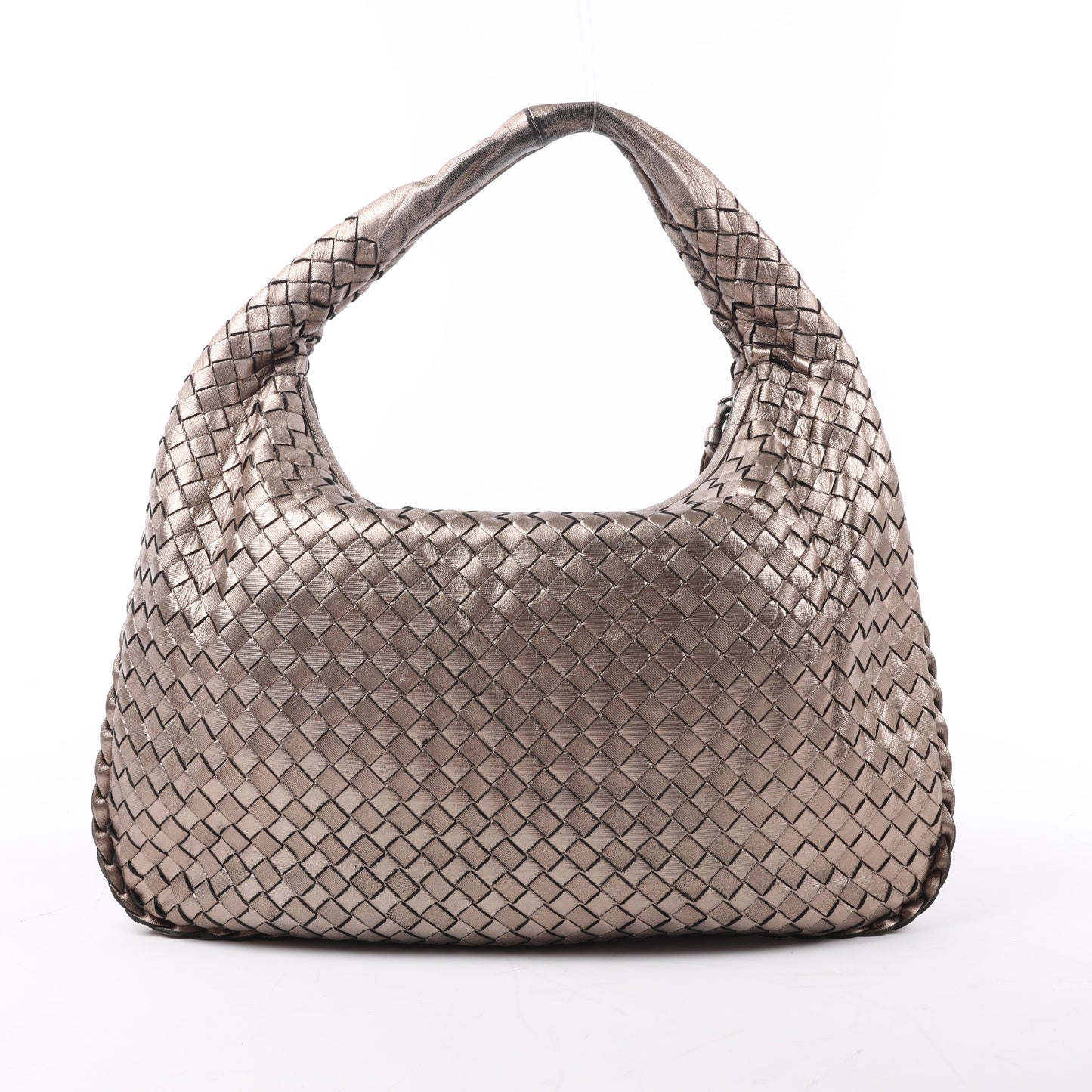 Bottega Veneta Intrecciato Hobo Leder Umhängetasche in Gold