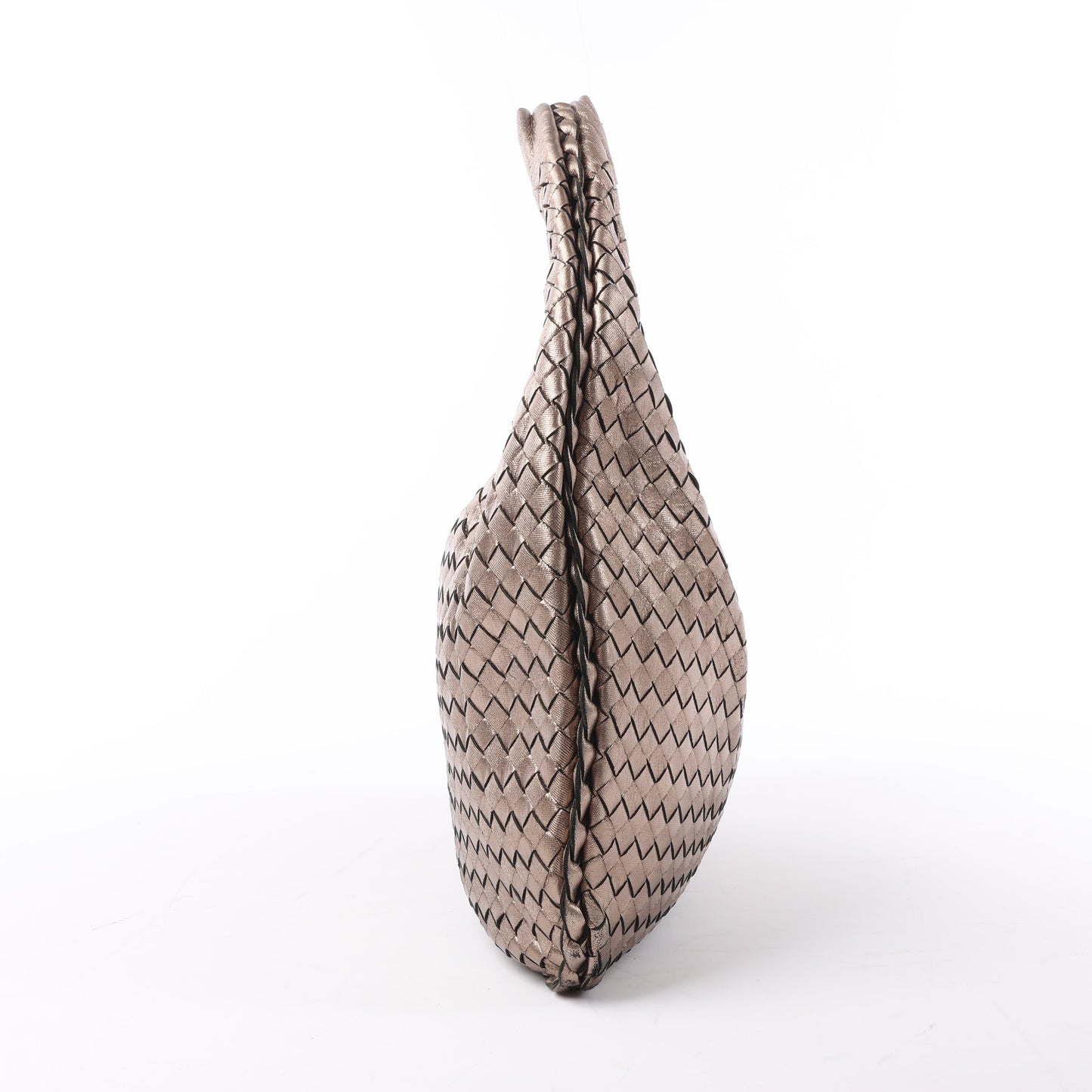 Bottega Veneta Intrecciato Hobo Leder Umhängetasche in Gold
