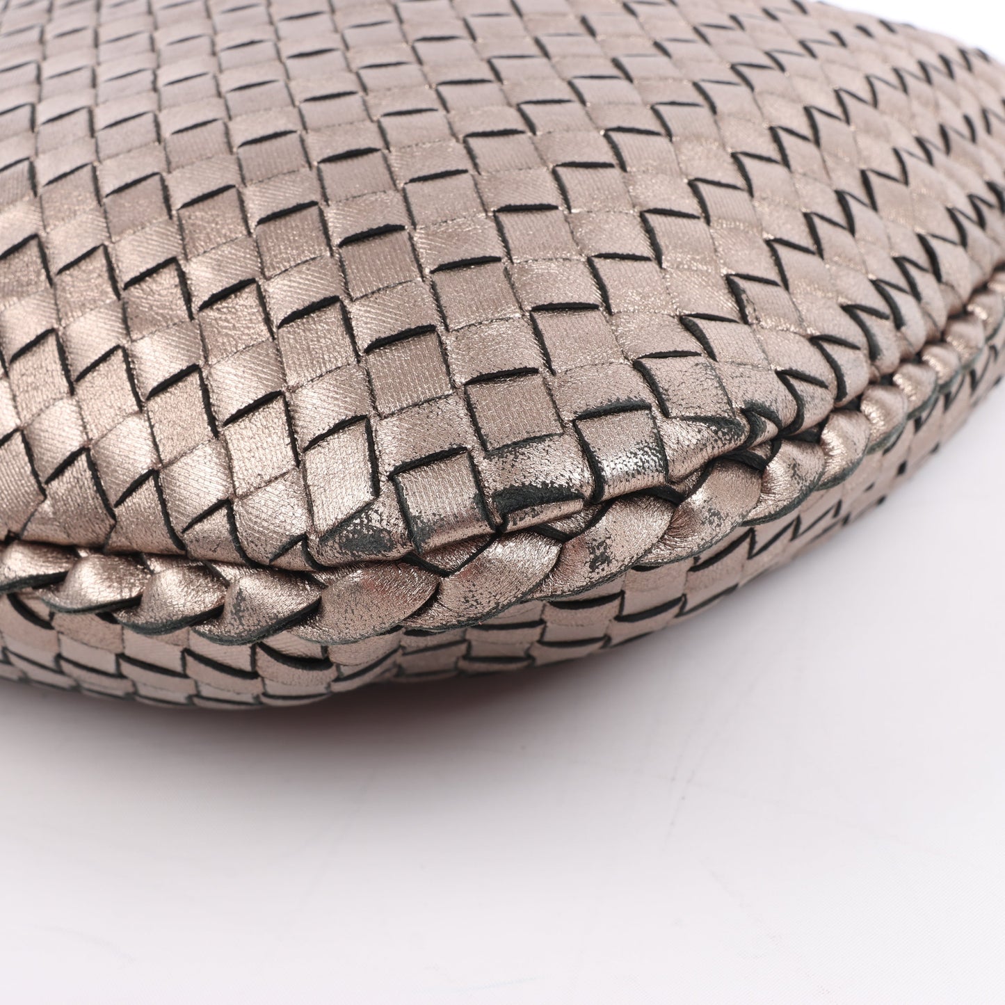Bottega Veneta Intrecciato Hobo Leder Umhängetasche in Gold