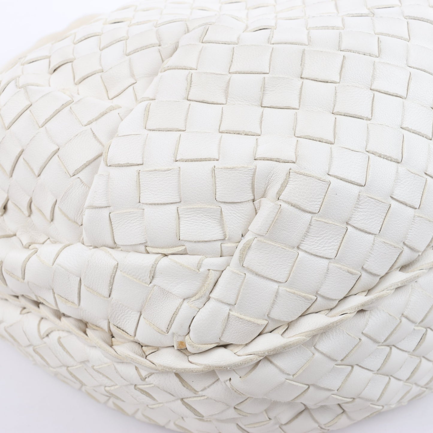 Bottega Veneta Intrecciato Hobo Leder Umhängetasche in Weiß