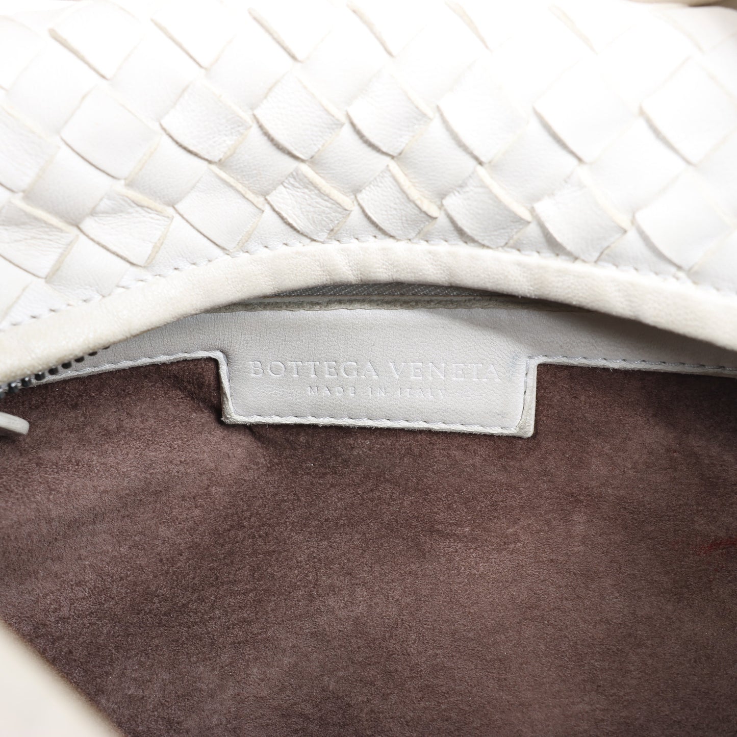 Bottega Veneta Intrecciato Hobo Leder Umhängetasche in Weiß
