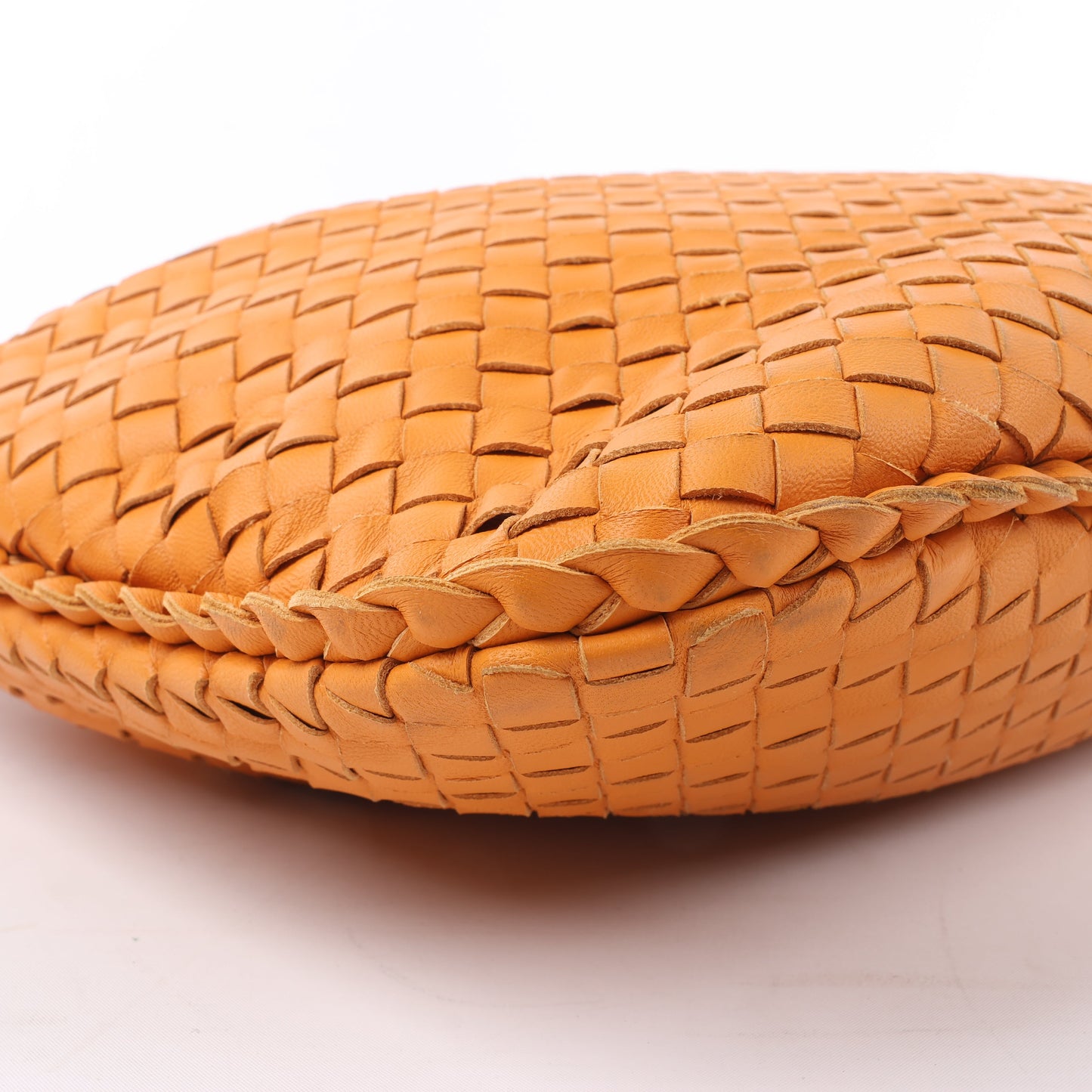Bottega Veneta Intrecciato Hobo Leder Umhängetasche in Orange