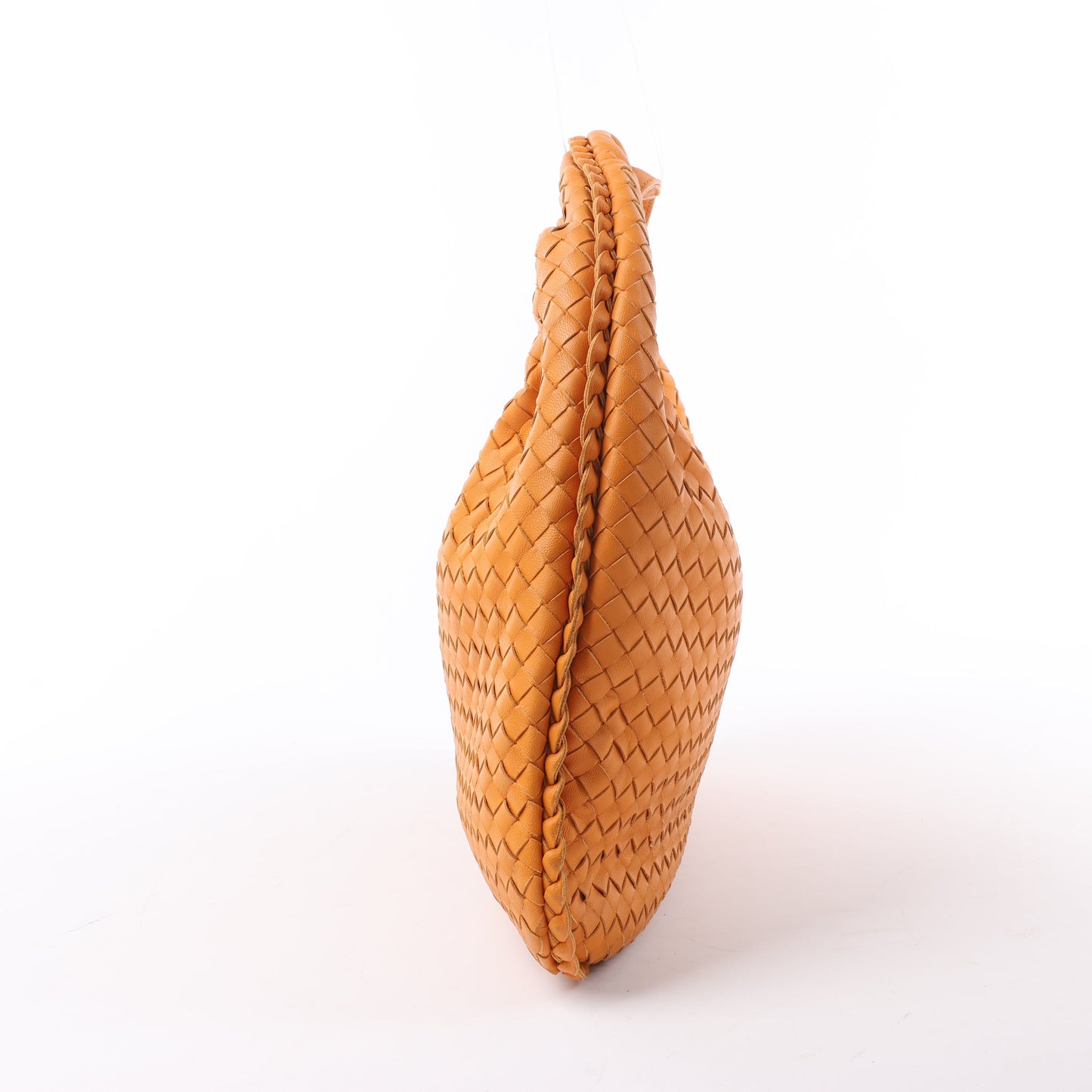 Bottega Veneta Intrecciato Hobo Leder Umhängetasche in Orange