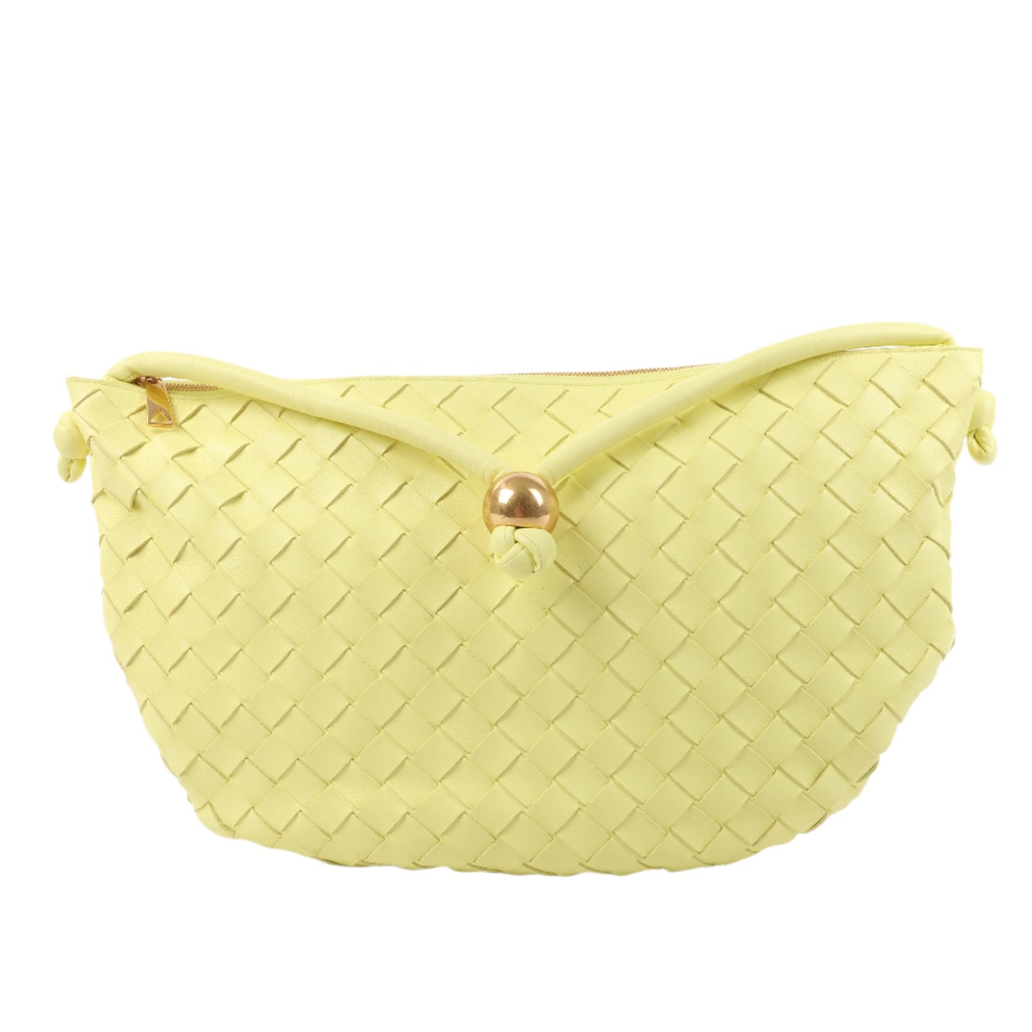 Bottega Veneta Intrecciato Medium Turns Pouch Schultertasche aus Leder in Gelb