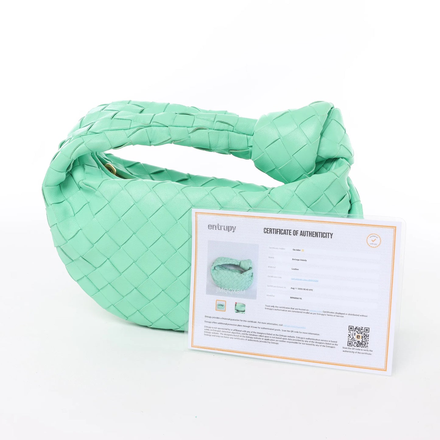 Bottega Veneta Intrecciato Mini Jodie Lederhandtasche in Grün