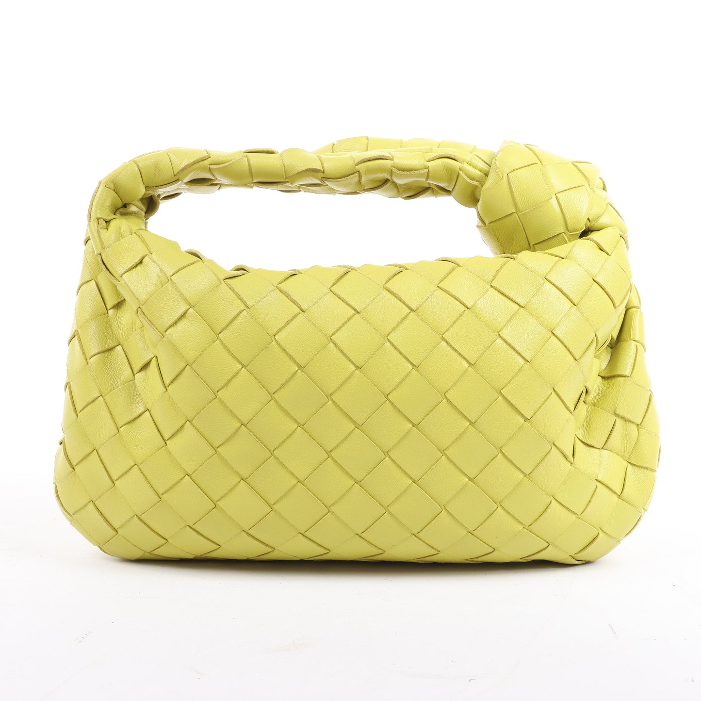 Bottega Veneta Intrecciato Mini Jodie Lederhandtasche in Gelbgrün