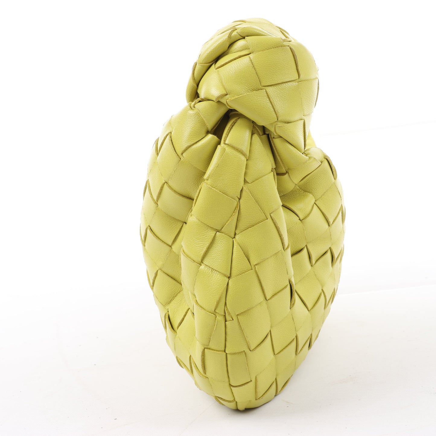 Bottega Veneta Intrecciato Mini Jodie Lederhandtasche in Gelbgrün