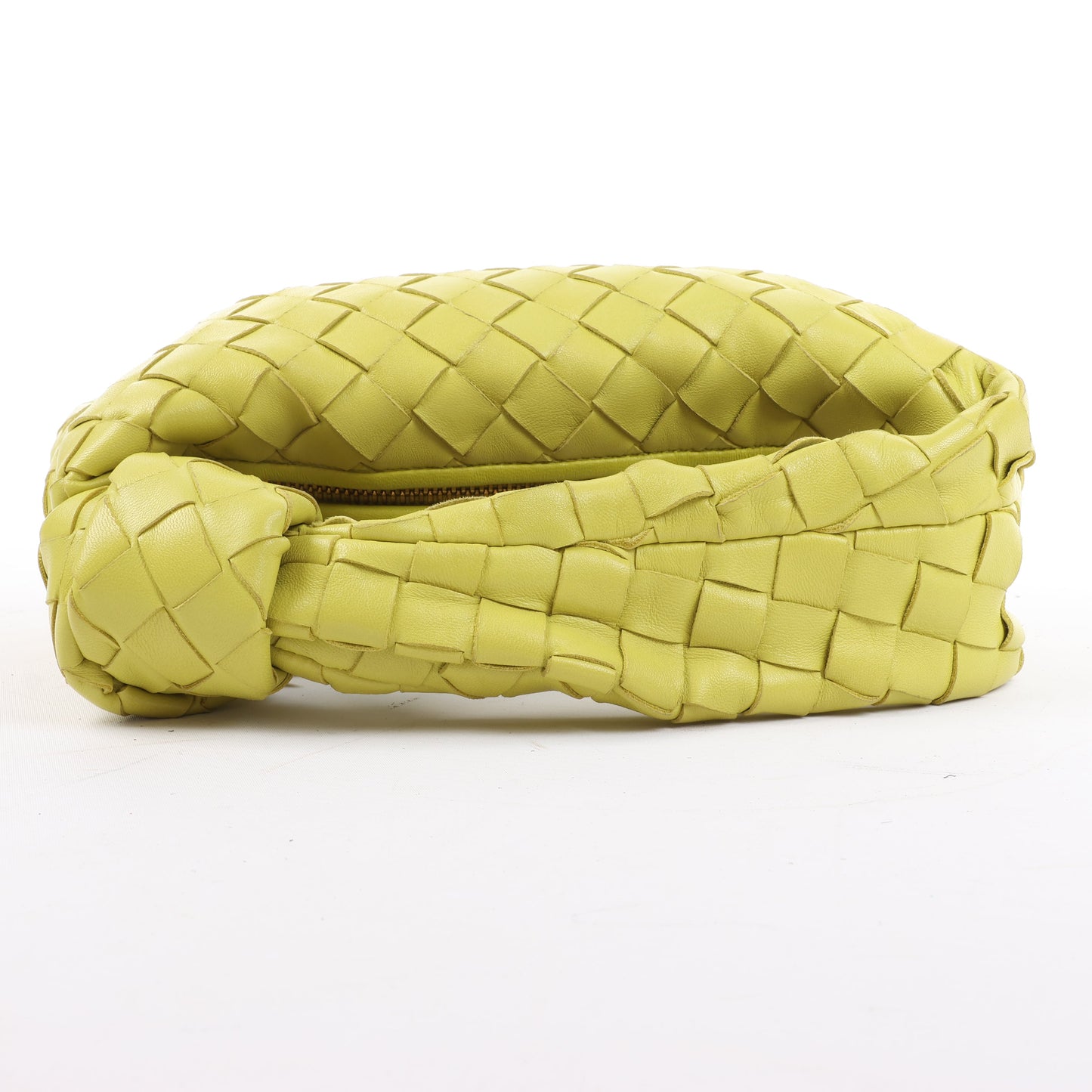 Bottega Veneta Intrecciato Mini Jodie Lederhandtasche in Gelbgrün
