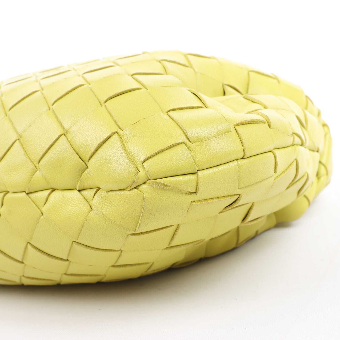 Bottega Veneta Intrecciato Mini Jodie Lederhandtasche in Gelbgrün