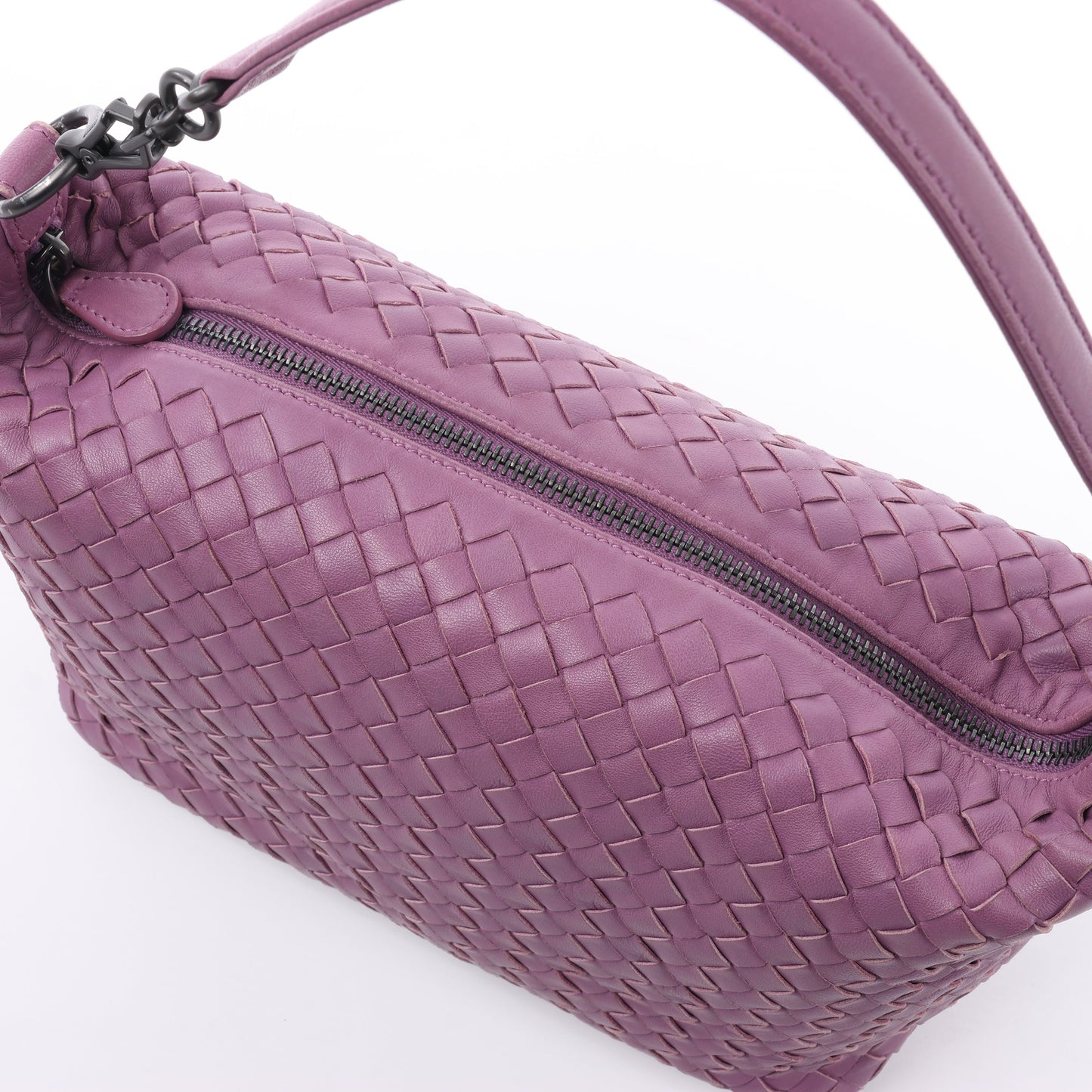 Bottega Veneta Intrecciato Leder One Shoulder Bag in Lila