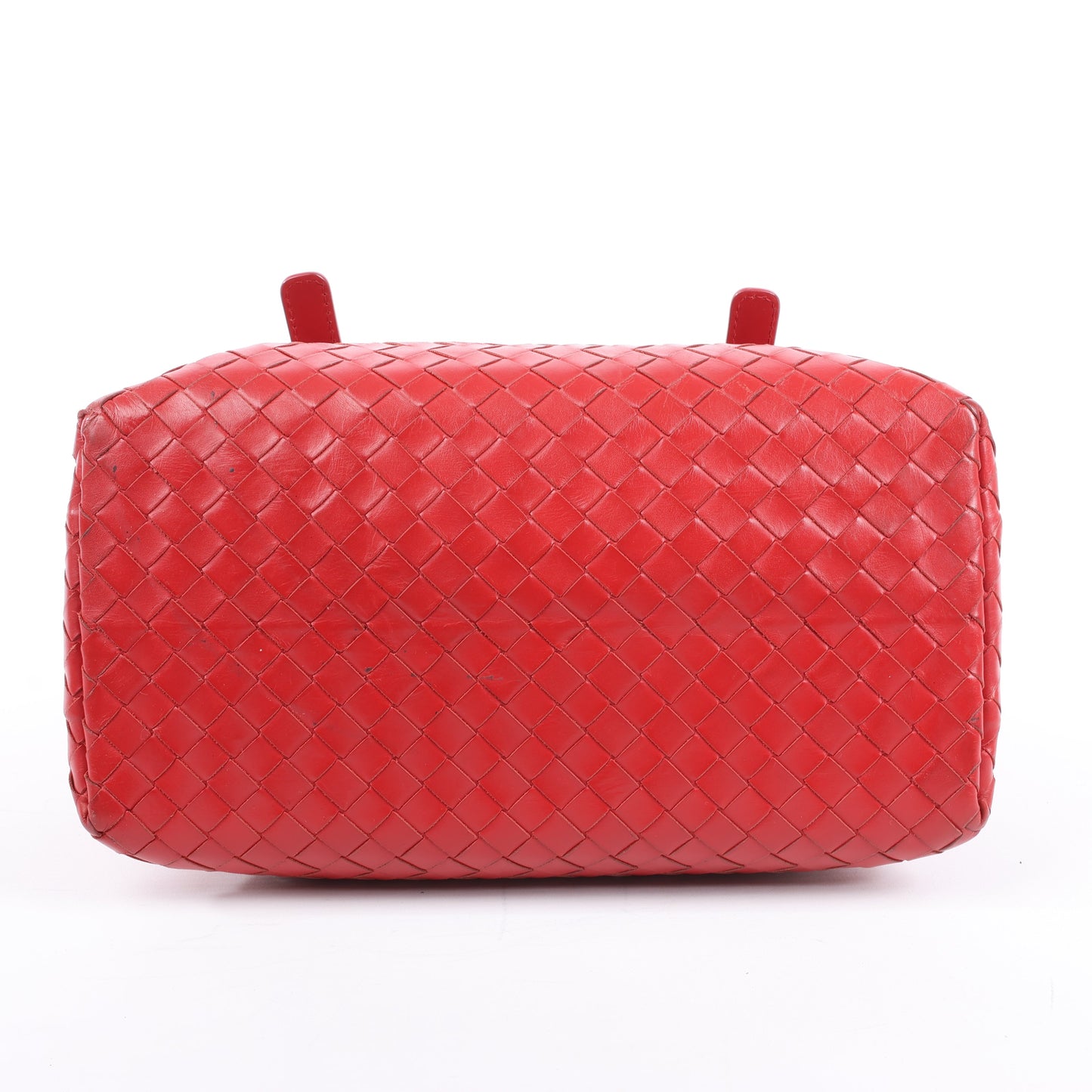 Bottega Veneta Intrecciato Roma Lederhandtasche in Rot