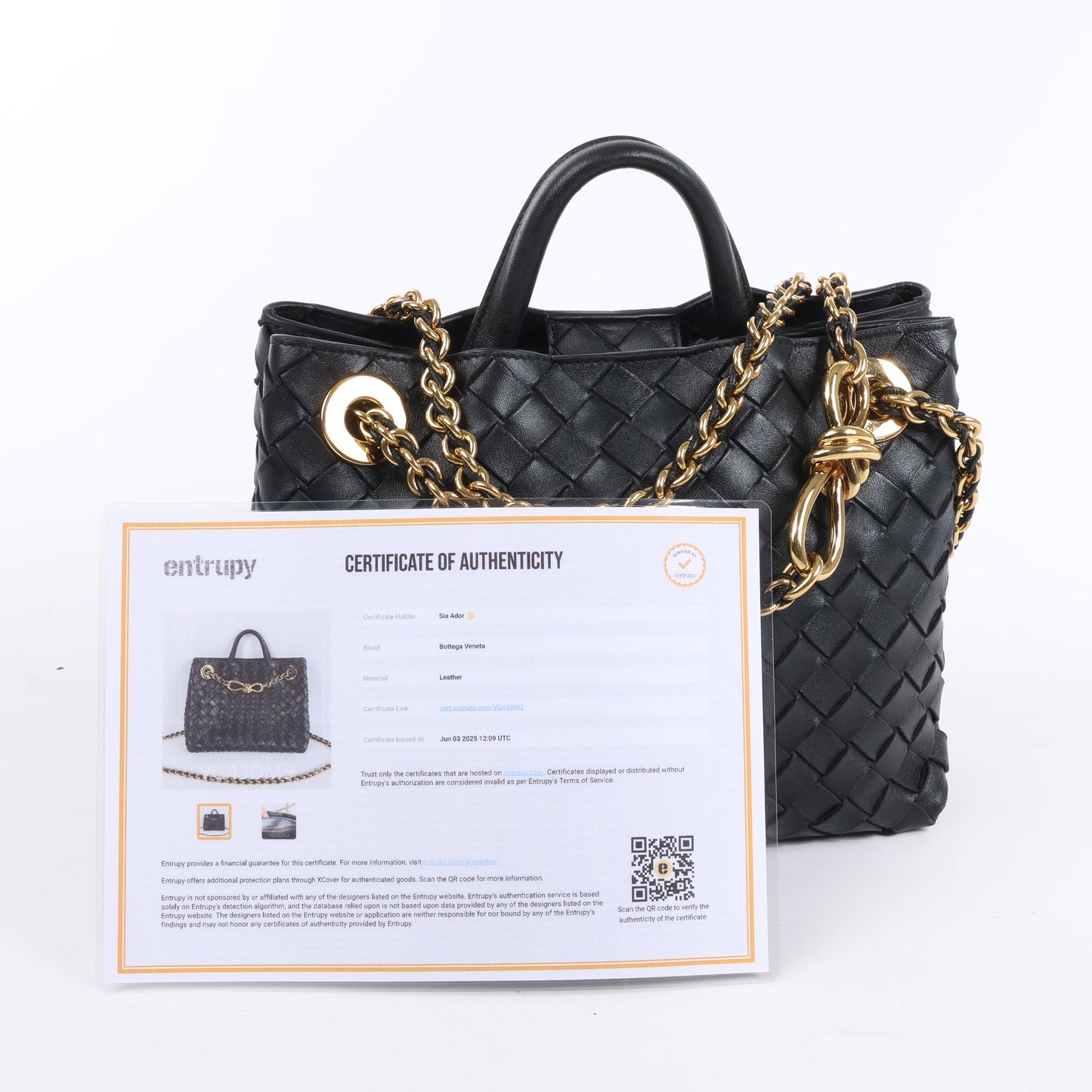 Bottega Veneta Intrecciato Kleine 2-Wege-Handtasche aus Andiamo-Leder in Schwarz