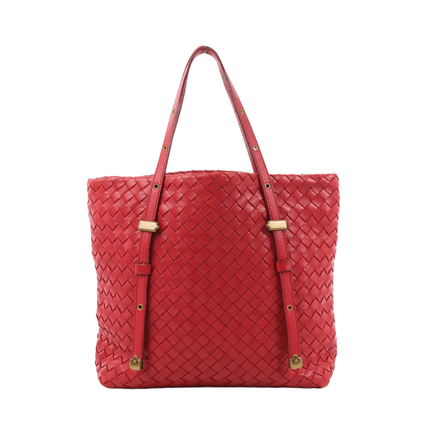 Bottega Veneta Intrecciato-Lederhandtasche in Rot