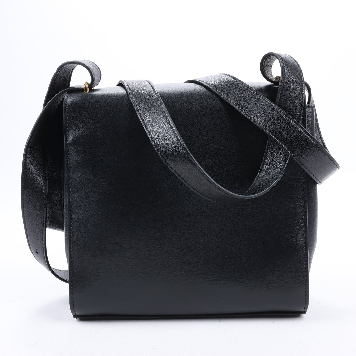 Bottega Veneta Box Calfskin Nappa Clip Shoulder Bag in Black