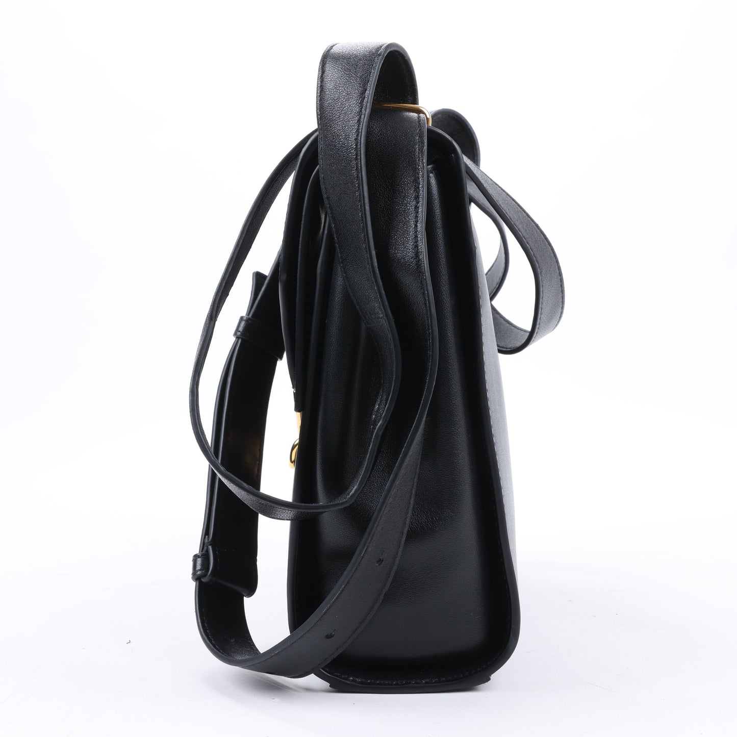 Bottega Veneta Box Calfskin Nappa Clip Shoulder Bag in Black