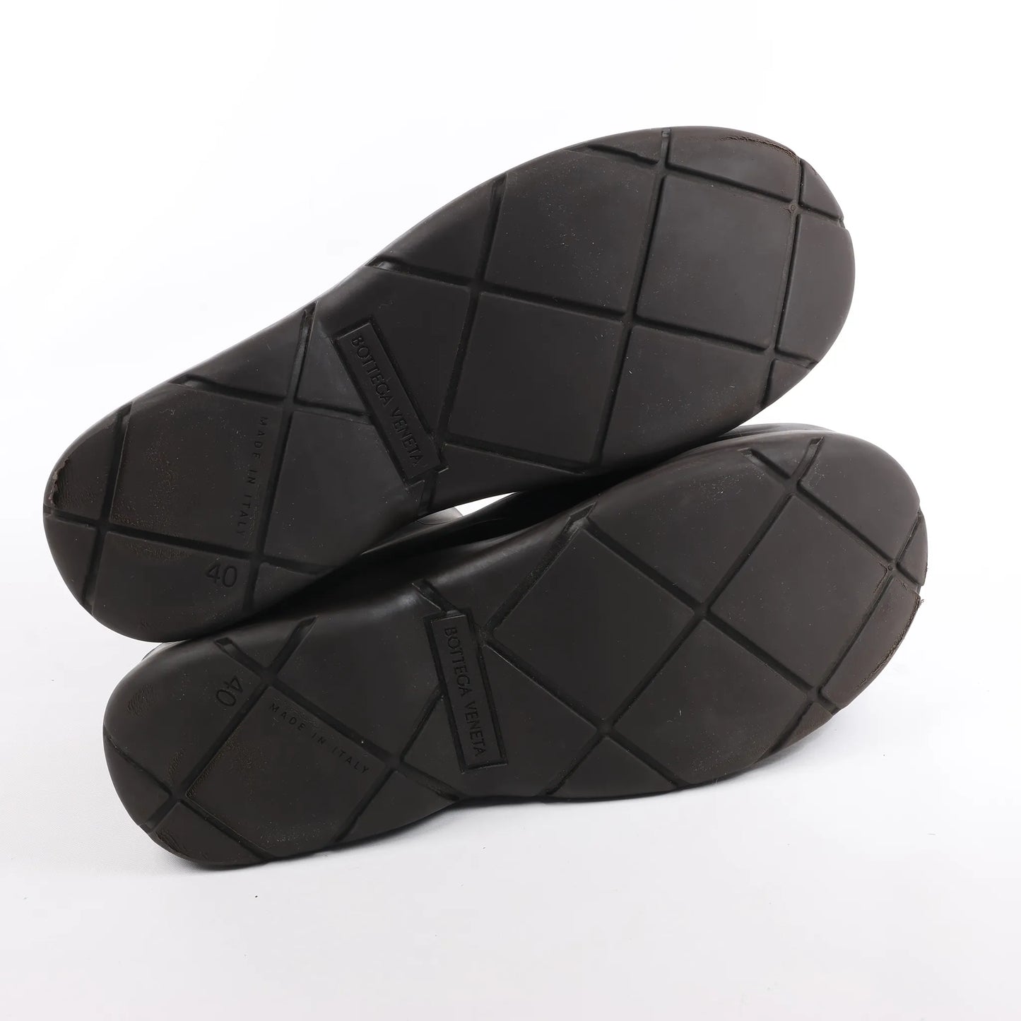 Bottega Veneta Paddles Rubber Rain Boots in Brown, Size 40 EU