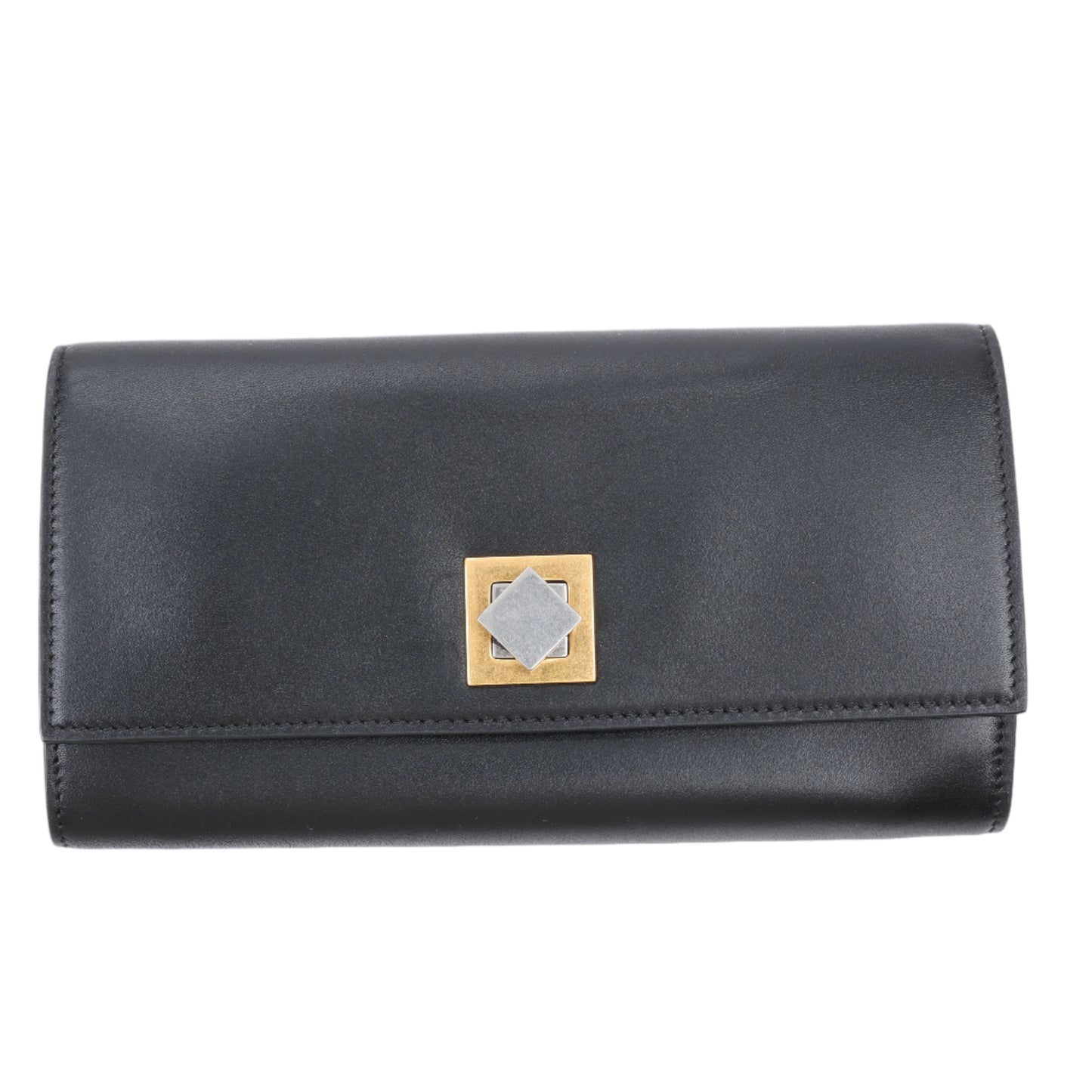 Bottega Veneta – Schwarzes Kontinentalportemonnaie aus glattem Leder