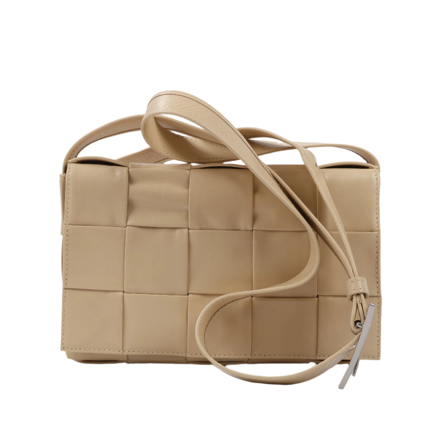 Bottega Veneta Maxi Intrecciato Kassetten-Umhängetasche aus Leder in Beige