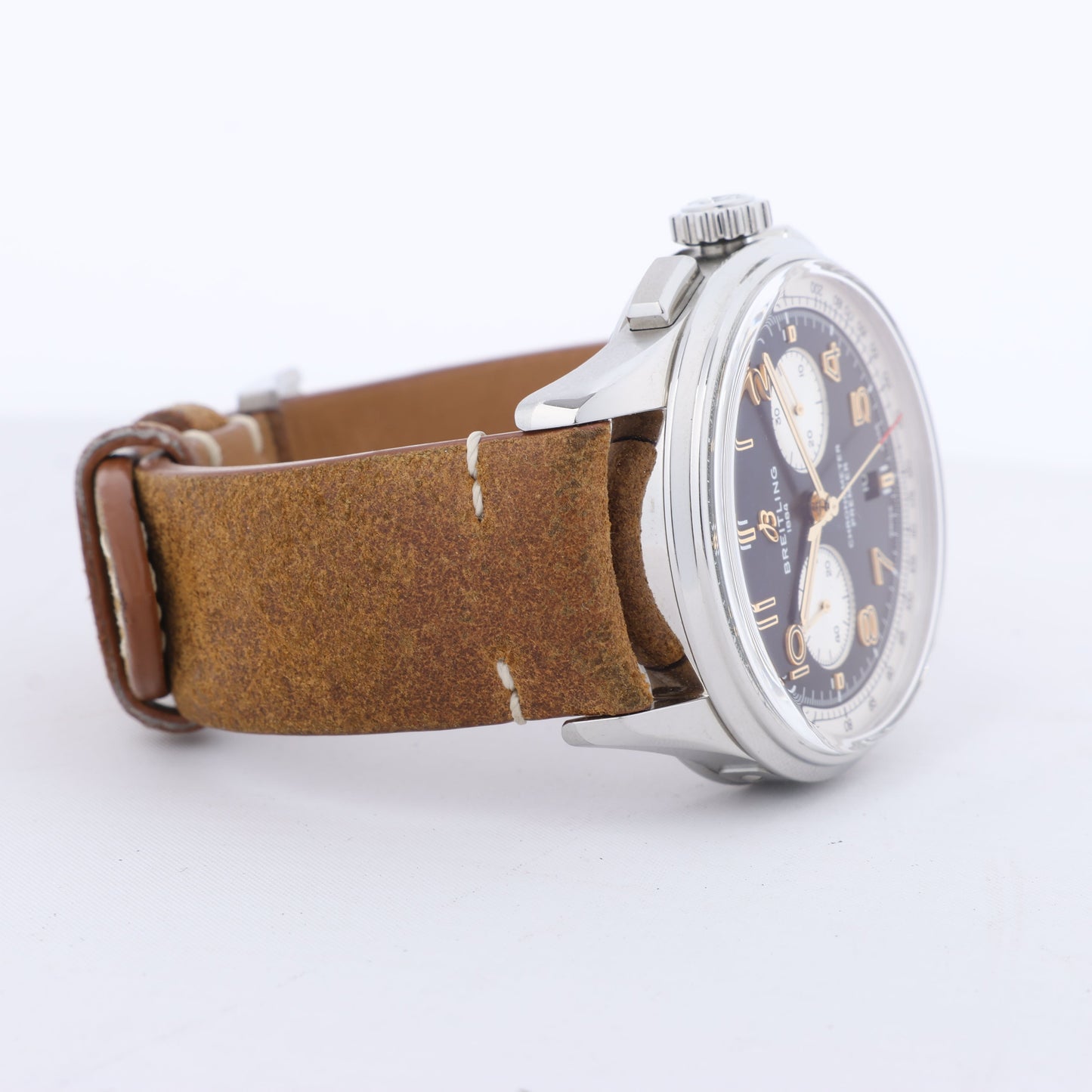 Breitling Premier B01 Chronograph 42 AB0118A21B1X2 3286079 SS & Leder AT schwarzes Zifferblatt Uhr