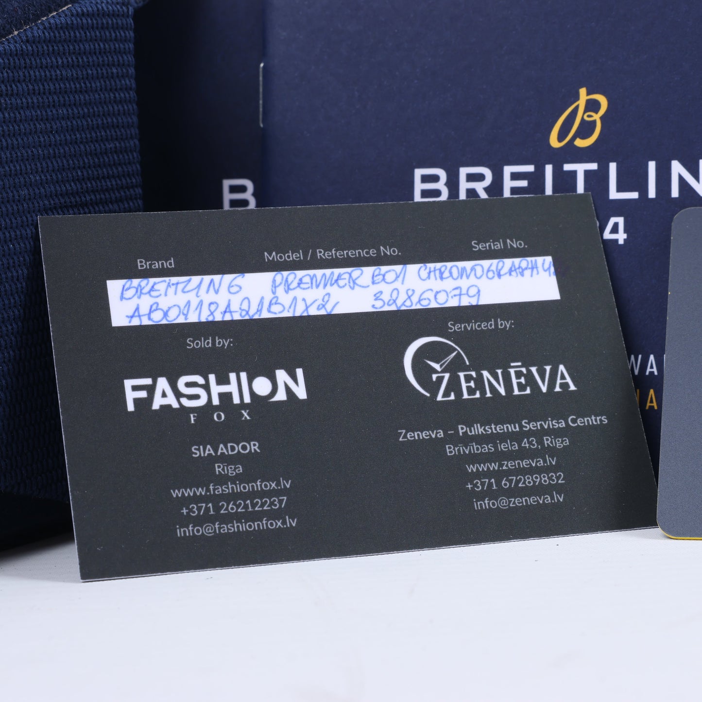 Breitling Premier B01 Chronograph 42 AB0118A21B1X2 3286079 SS & Leder AT schwarzes Zifferblatt Uhr