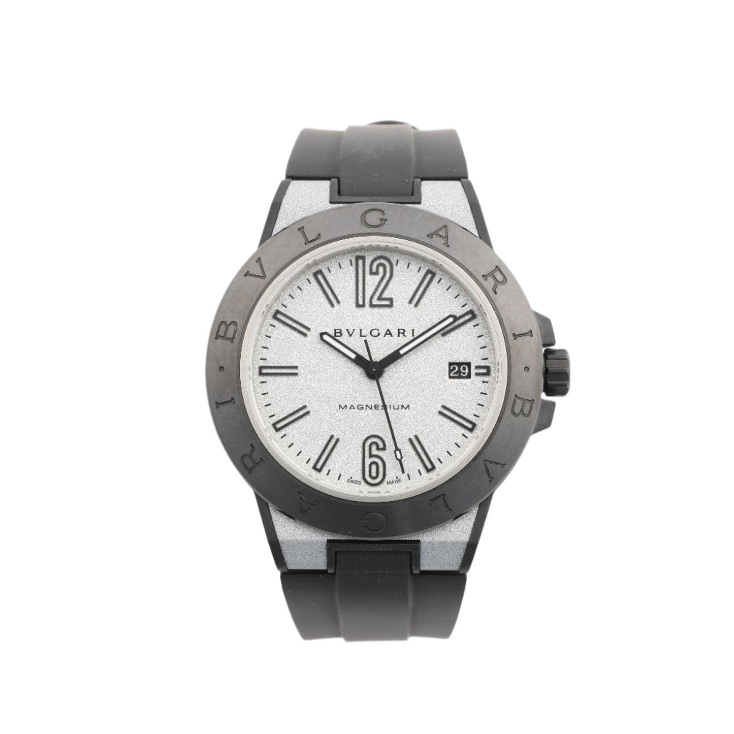 Bvlgari Diagono Magnesium DG41SMC AH06518 Magnesium & Rubber AT Silver-Face Watch