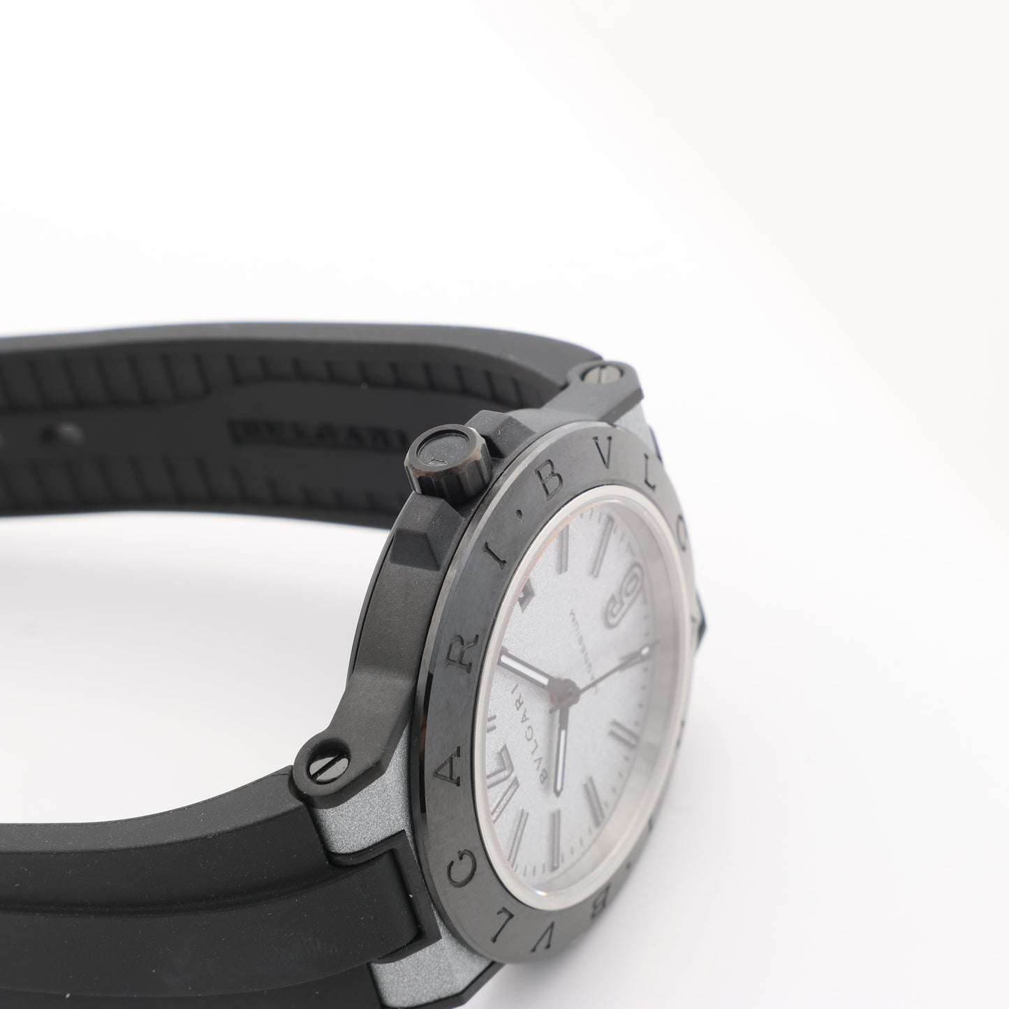 Bvlgari Diagono Magnesium DG41SMC AH06518 Magnesium & Rubber AT Silver-Face Watch